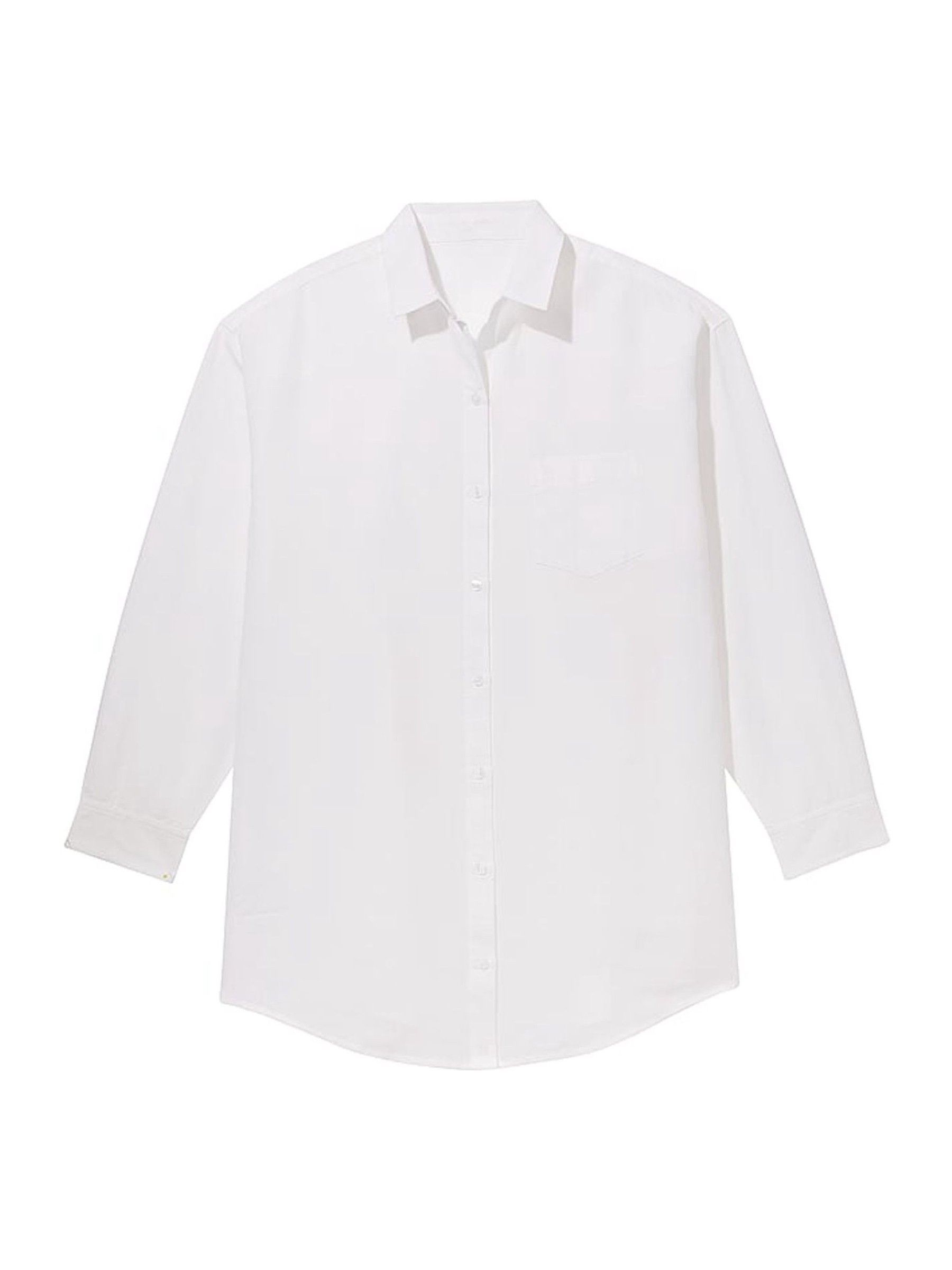 White Linen Oversized Cover Up Shirt - Image 3 of 3