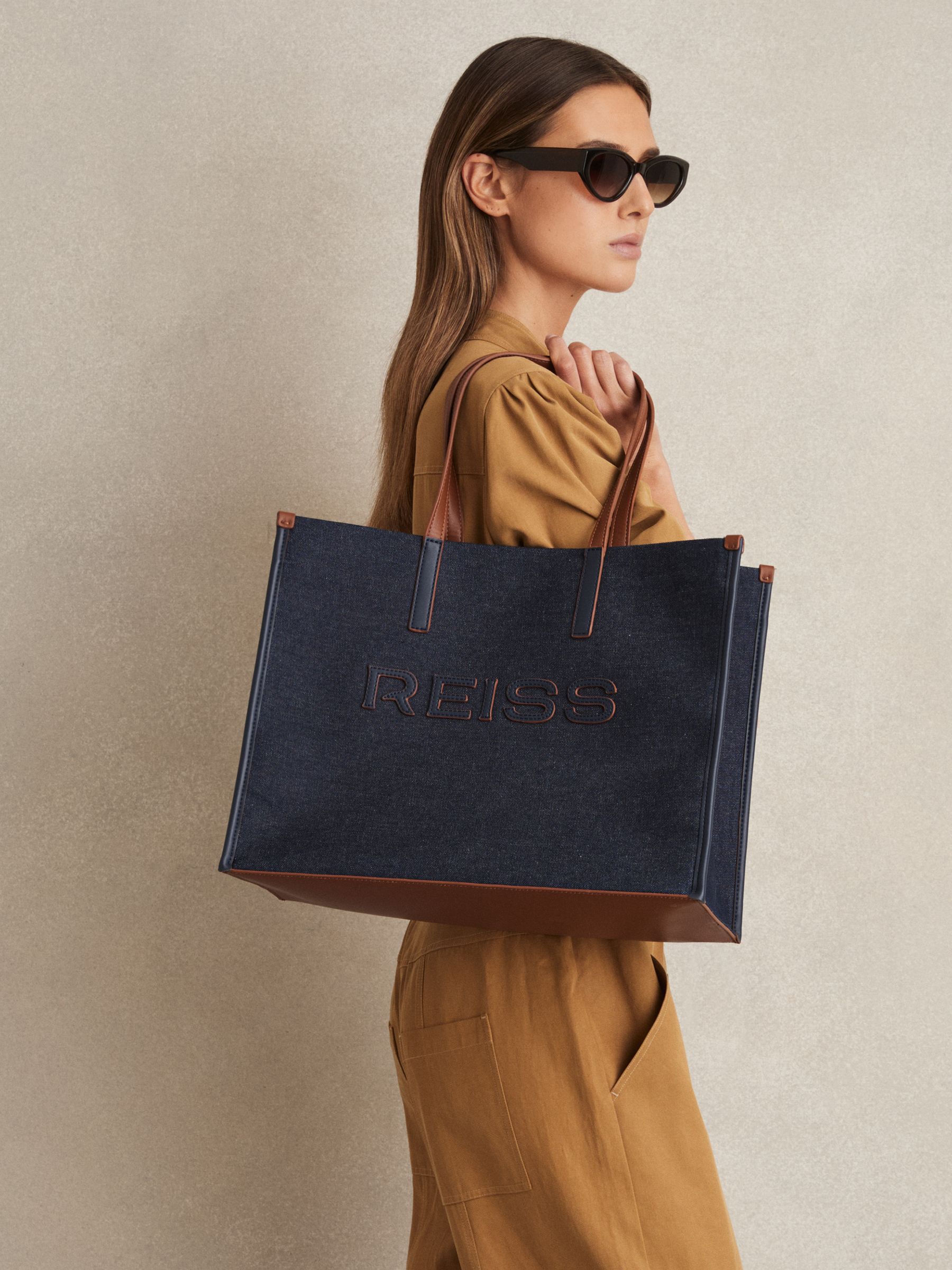 Canvas Logo Tote in Blue - Image 2 of 5