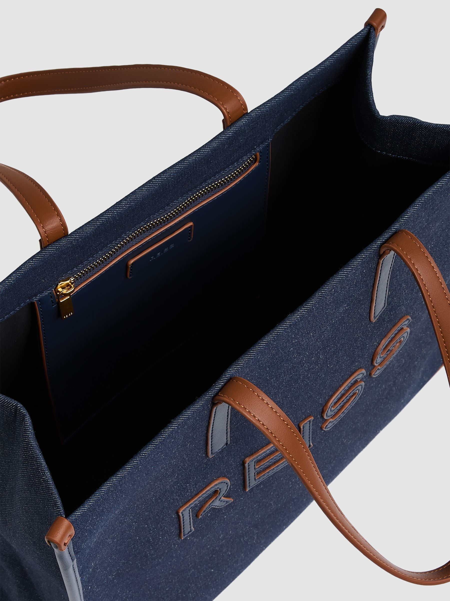 Canvas Logo Tote in Blue - Image 3 of 5