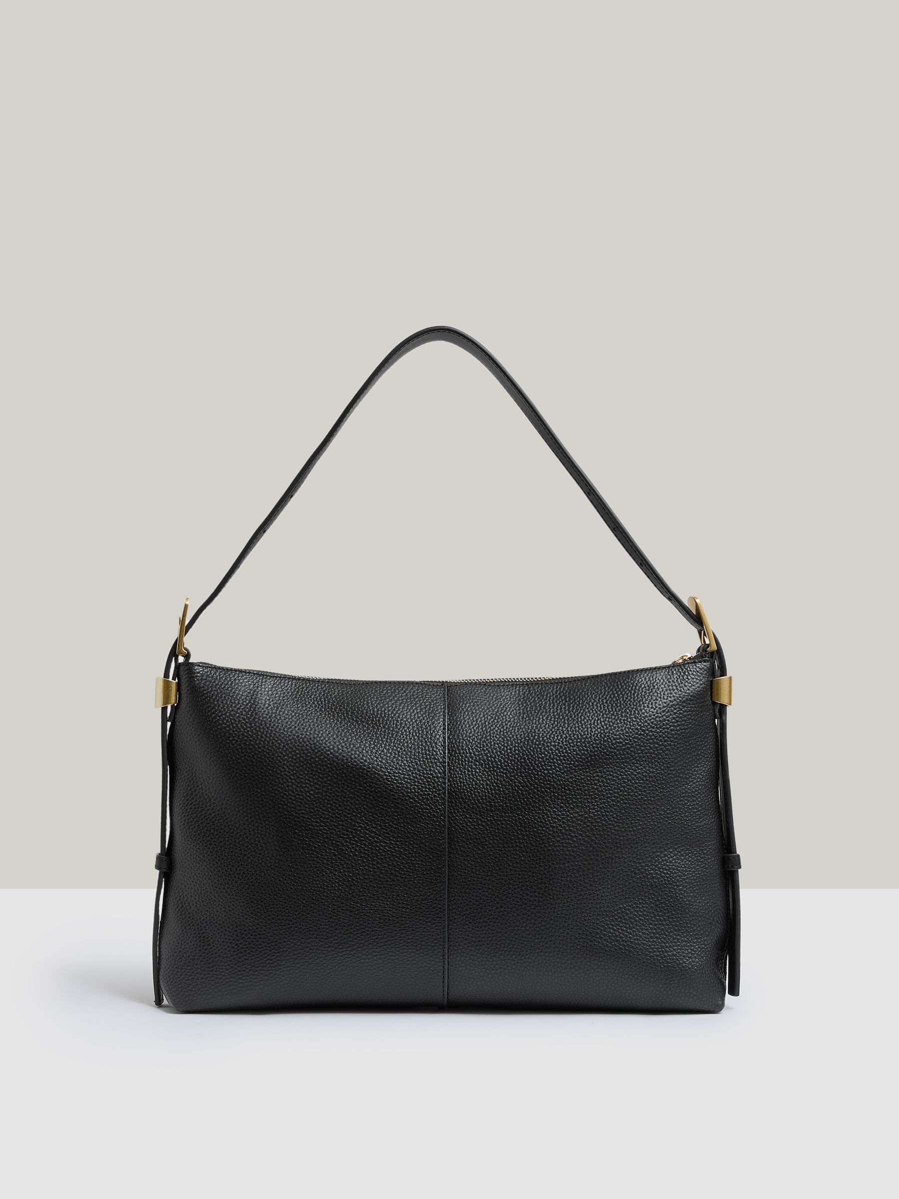 Suede And Leather Shoulder Bag in Black - Image 5 of 6