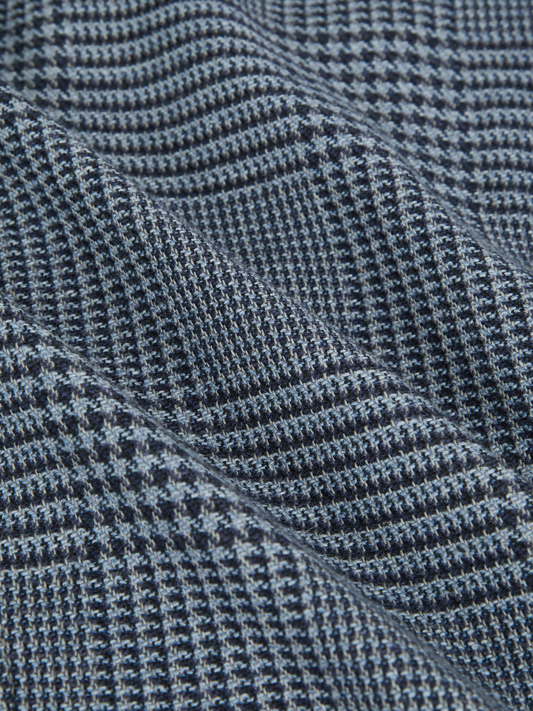 Regular-Fit Single-Breasted Check Blazer in Blue - Image 8 of 8