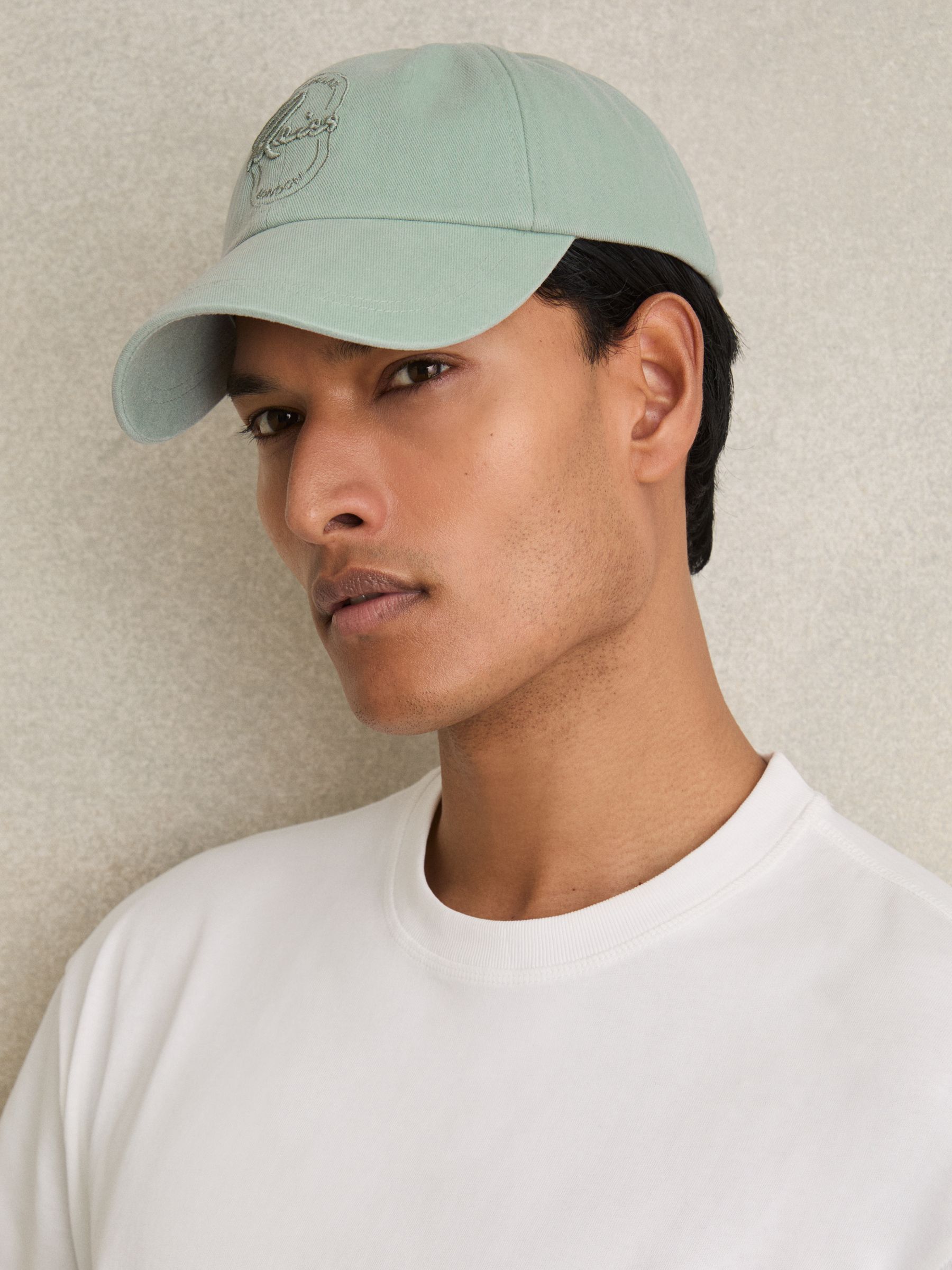 Cotton Logo-Embroidered Baseball Cap in Washed Green - Image 2 of 5
