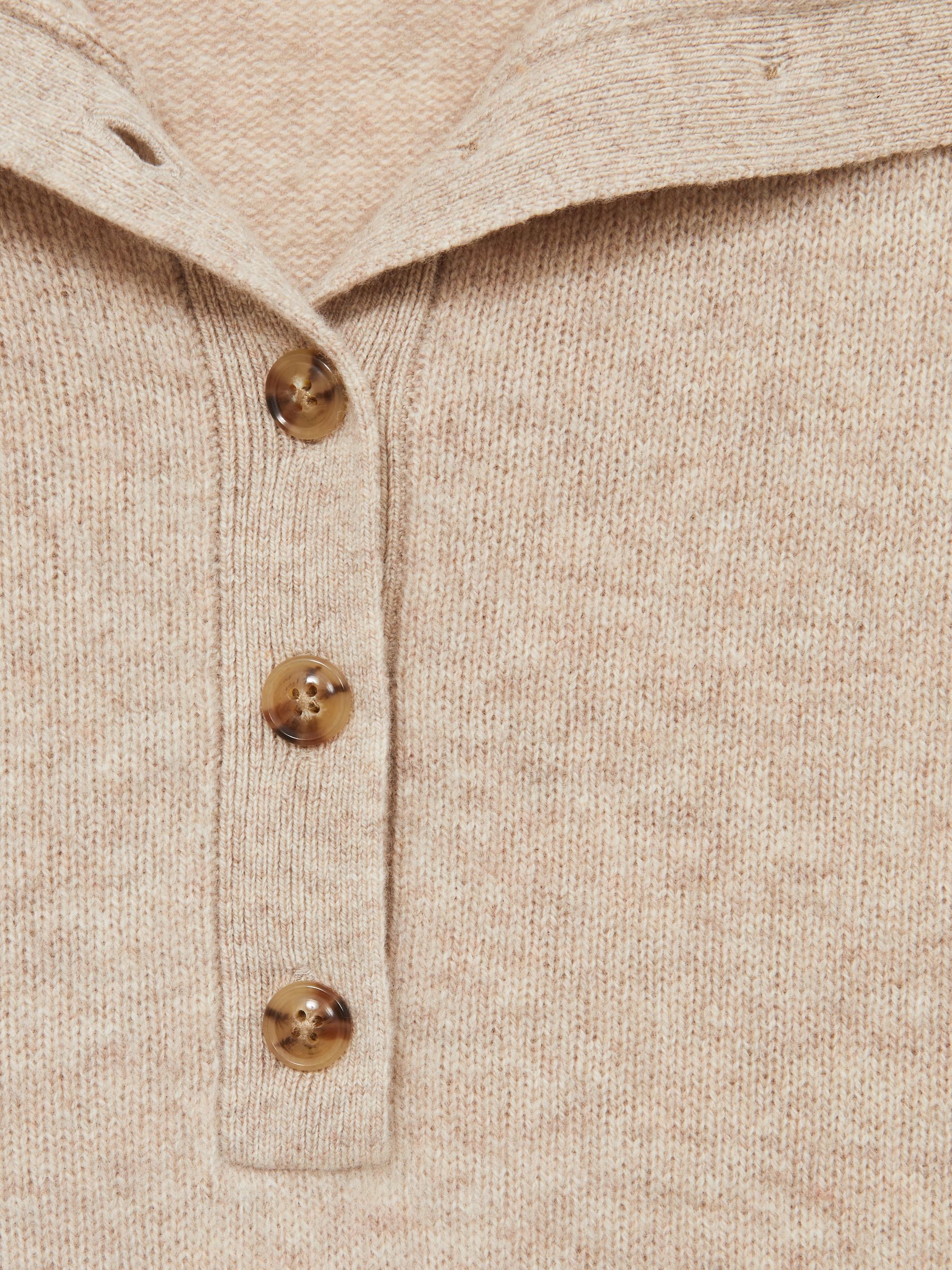 Wool-Cashmere Open-Neck Jumper in Neutral - Image 6 of 6