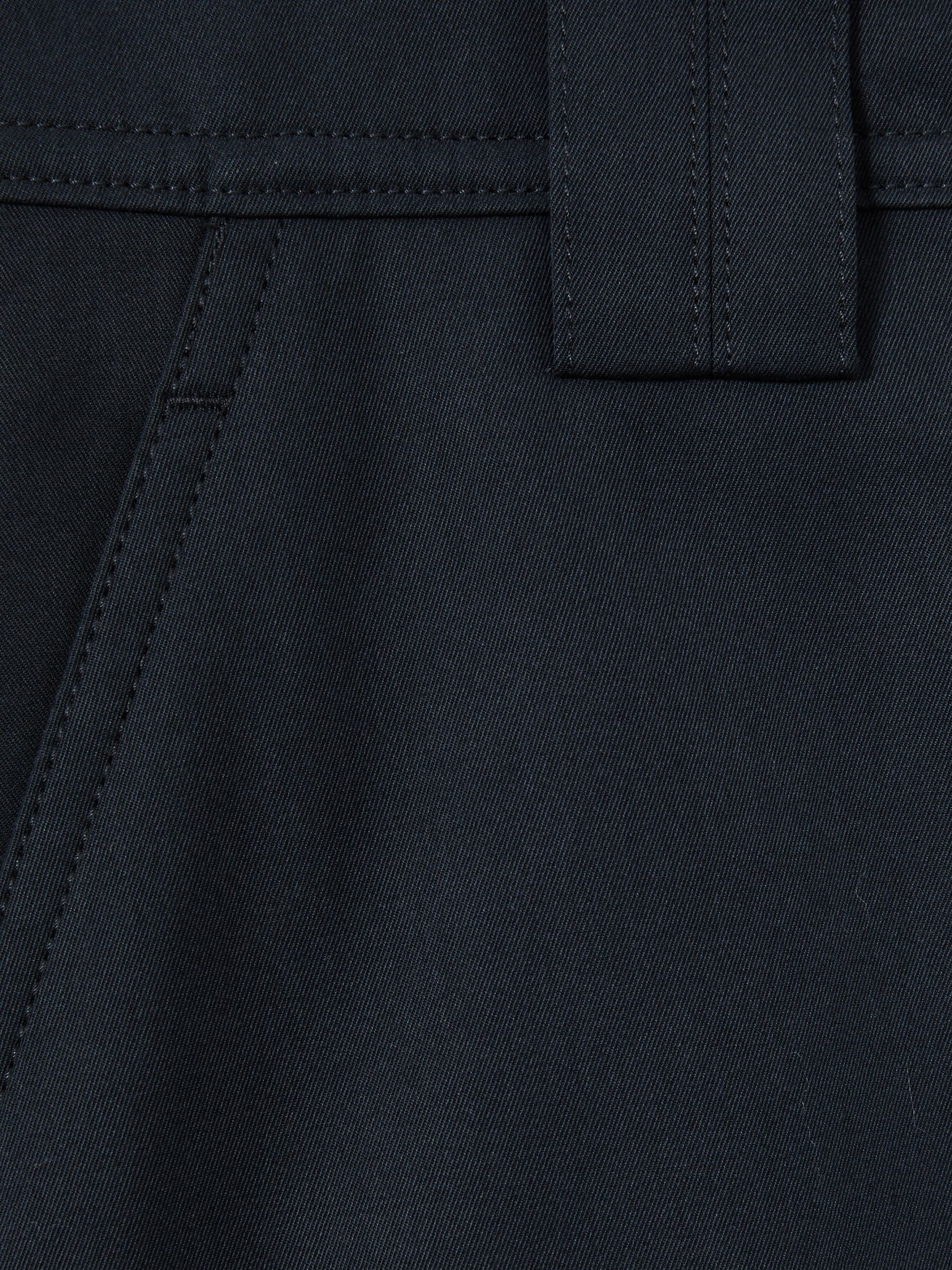 Cotton-Tencel Wide-Leg Combat Trousers in Navy - Image 6 of 6