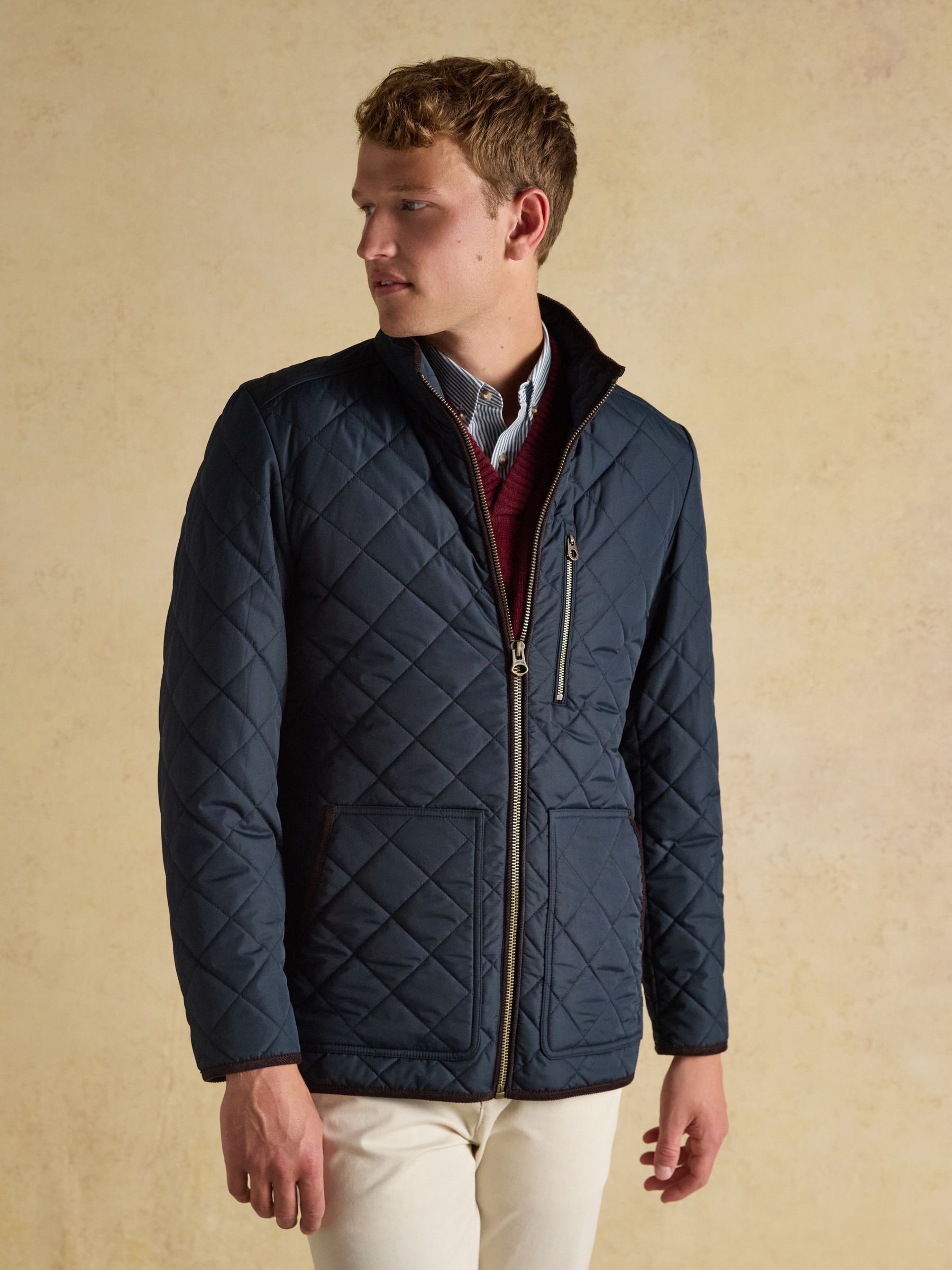 Maynard Navy Diamond Quilted Jacket - Image 1 of 9