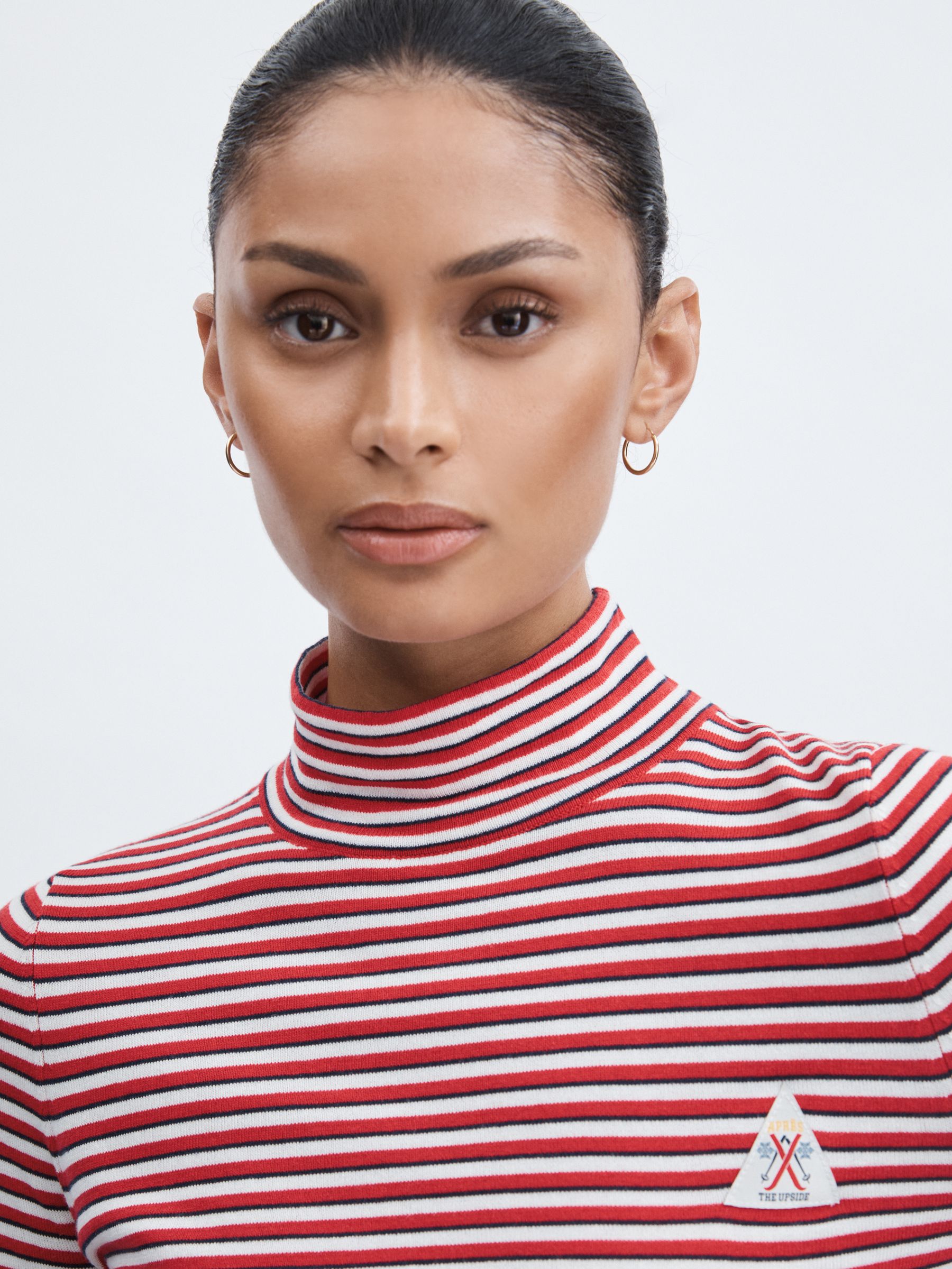 The Upside Organic-Cotton Striped Knit Top in Red Stripe - Image 4 of 6