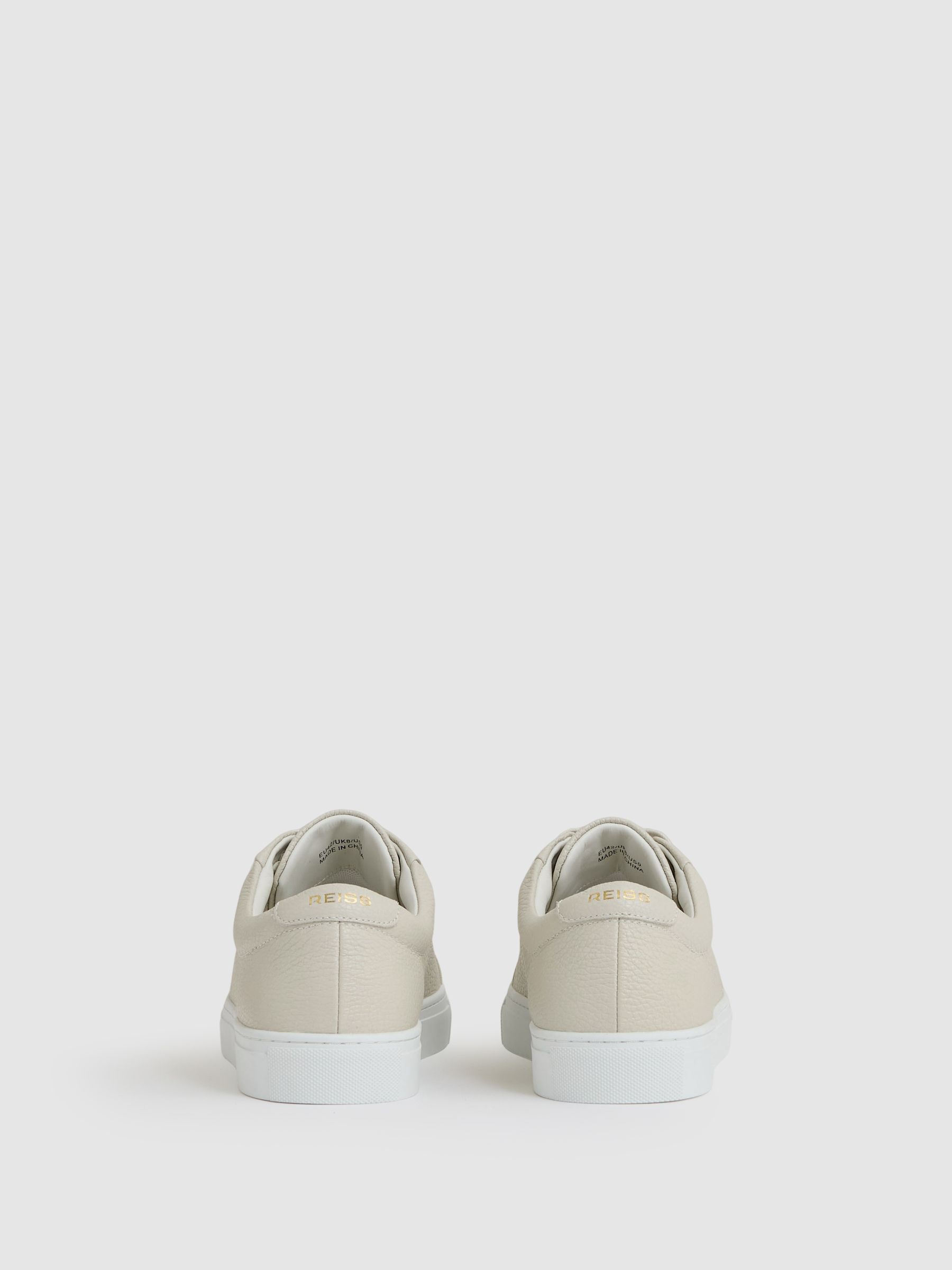 Tumbled Leather Trainers in Off White - image 2