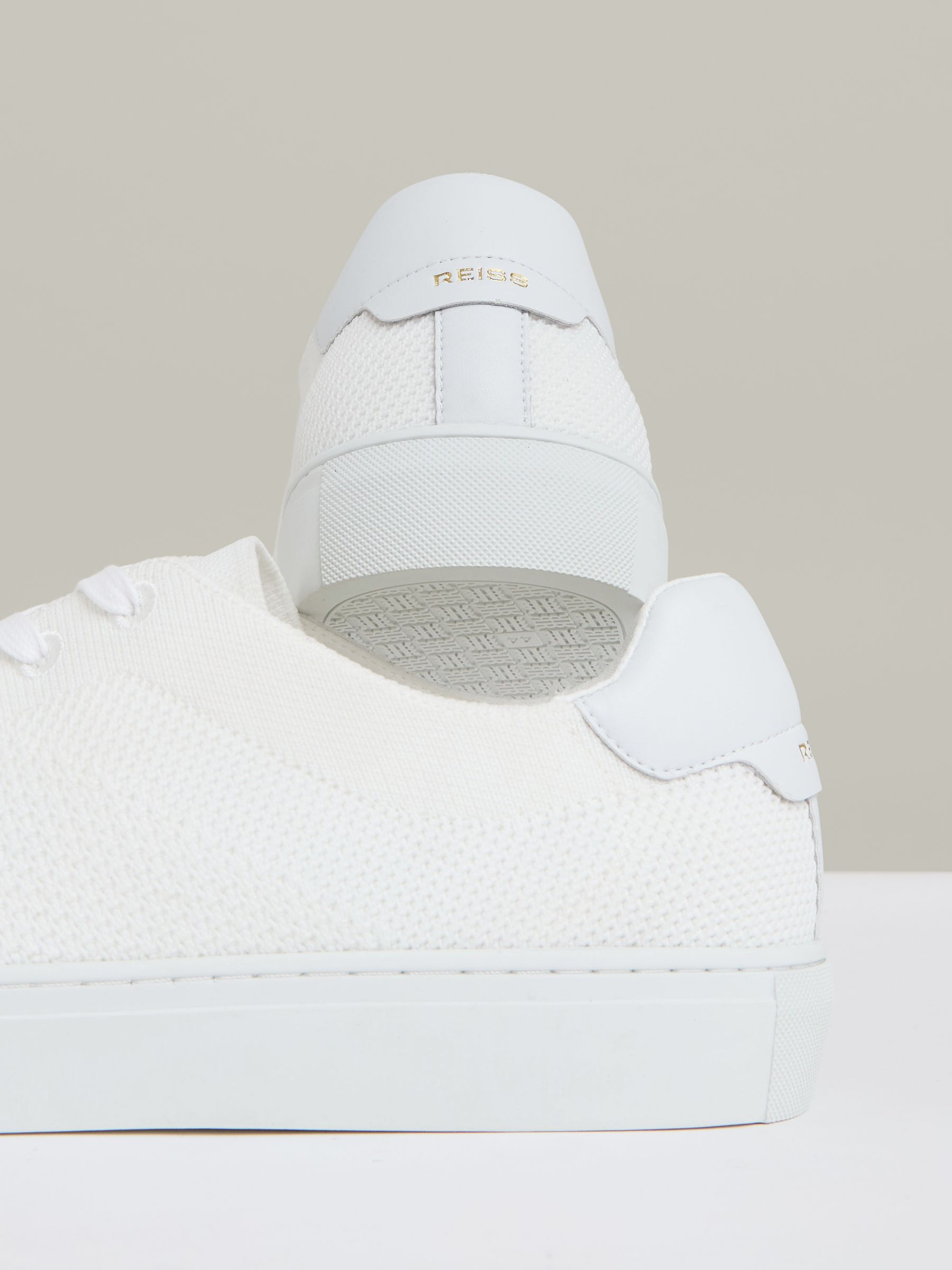 Knitted Low Top Trainers in White - Image 4 of 5