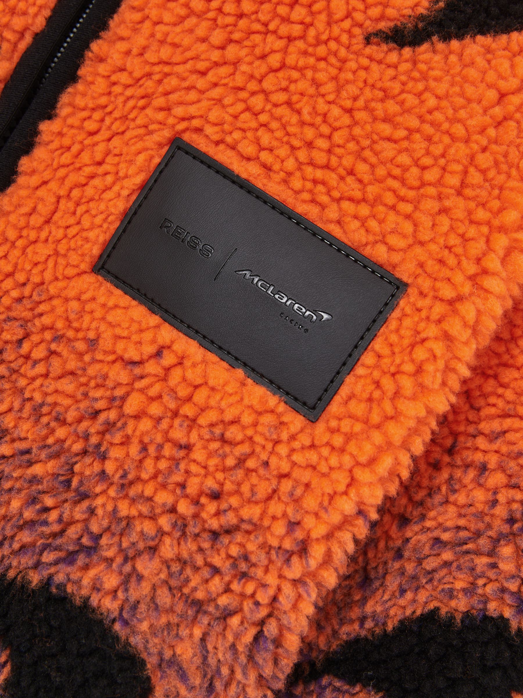 3-9 yrs Unisex Fit McLaren F1 Team Ombré Fleece Jacket in Papaya Orange/Purple - Image 7 of 8