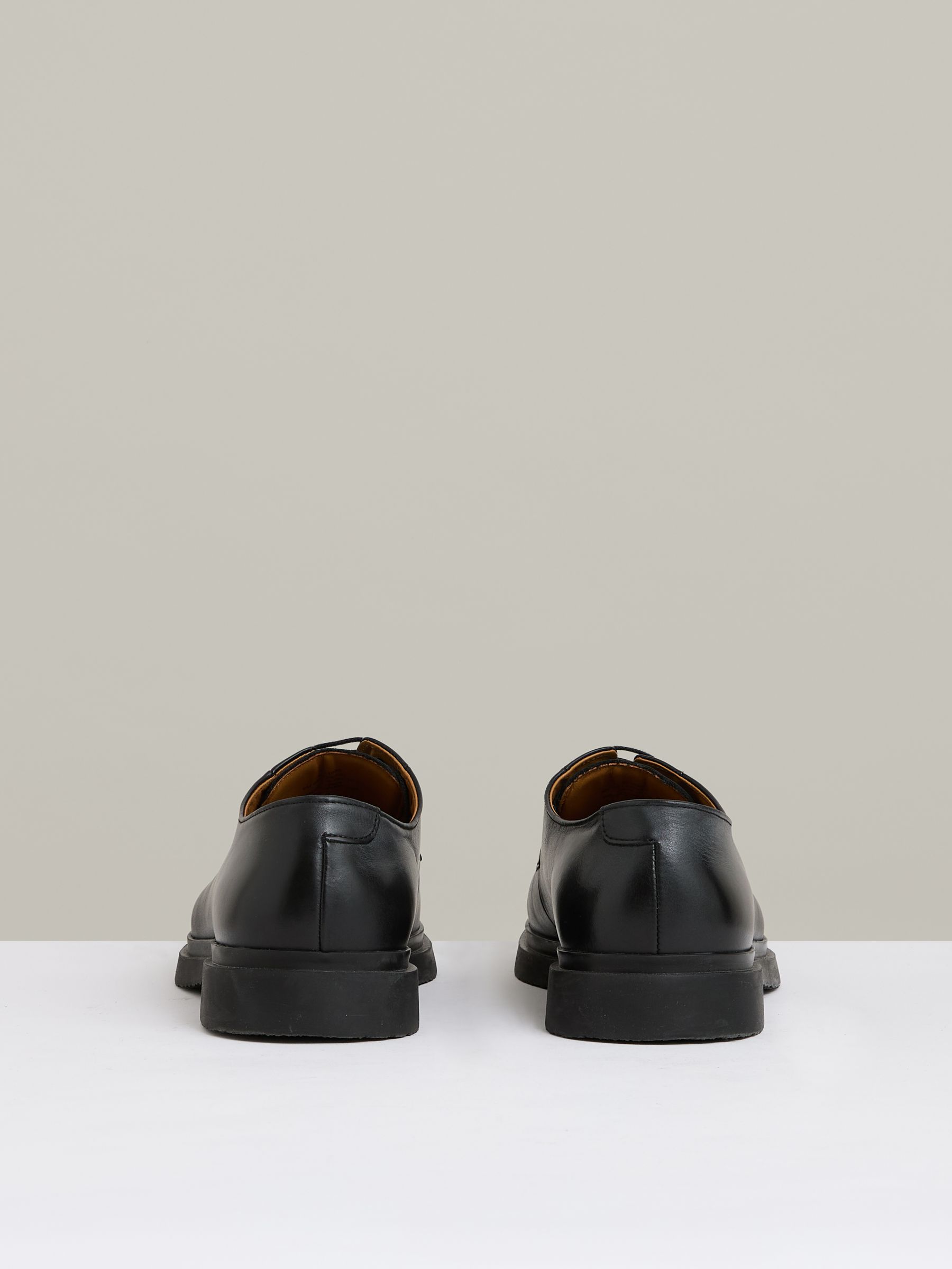 Leather Lace-Up Derby Shoes in Black - Image 5 of 6