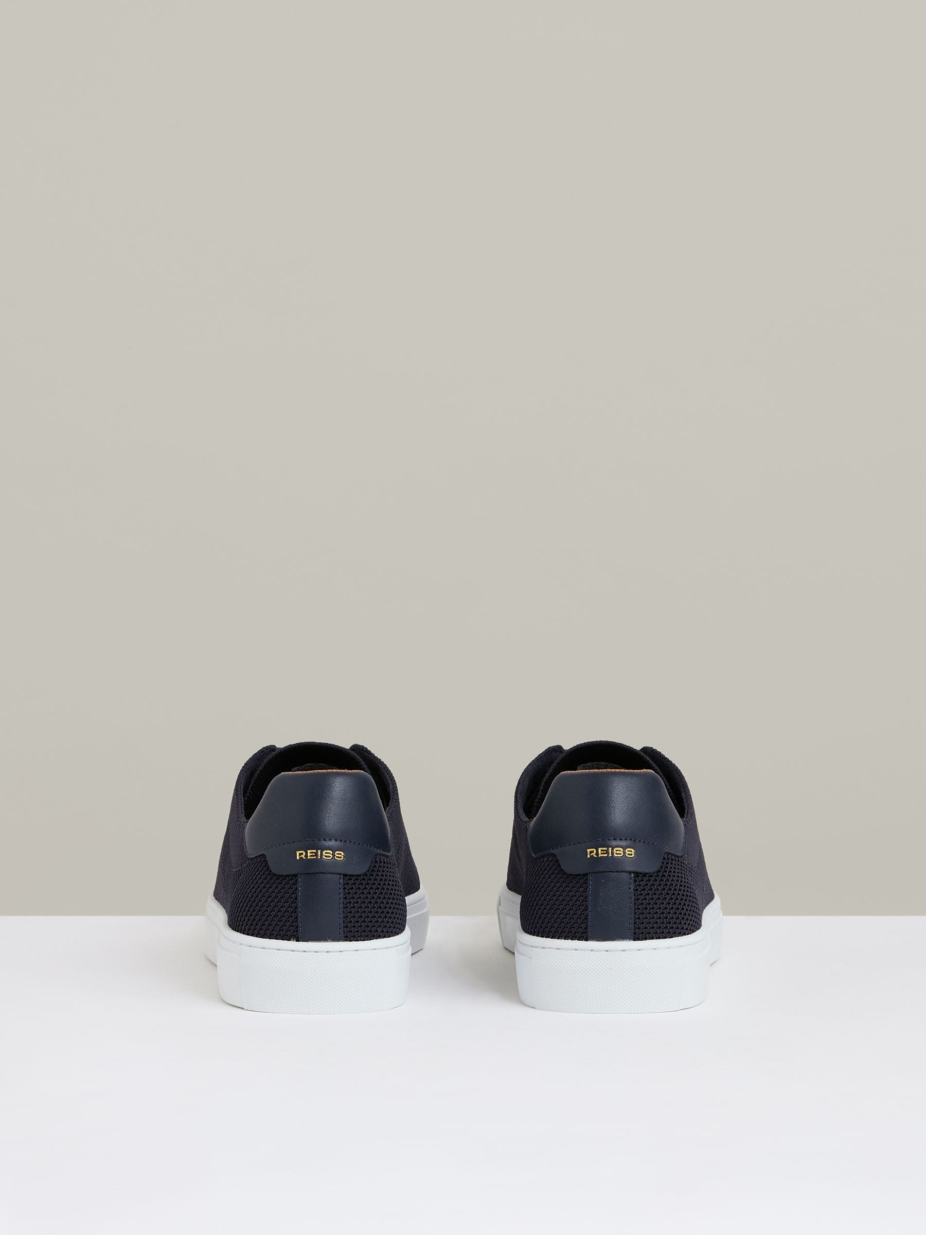 Knitted Low Top Trainers in Navy - Image 5 of 5