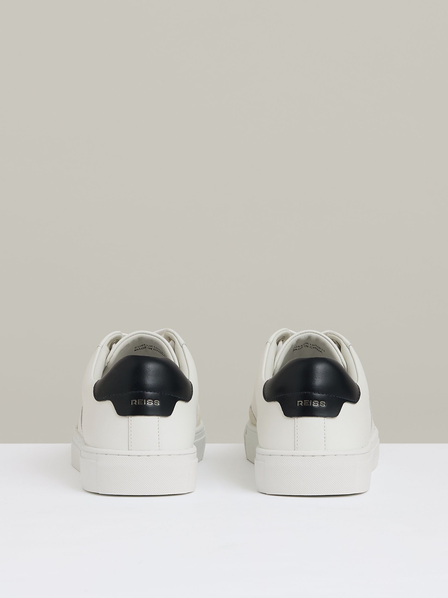 Suede Toe Cap Leather Trainers in White - Image 5 of 5