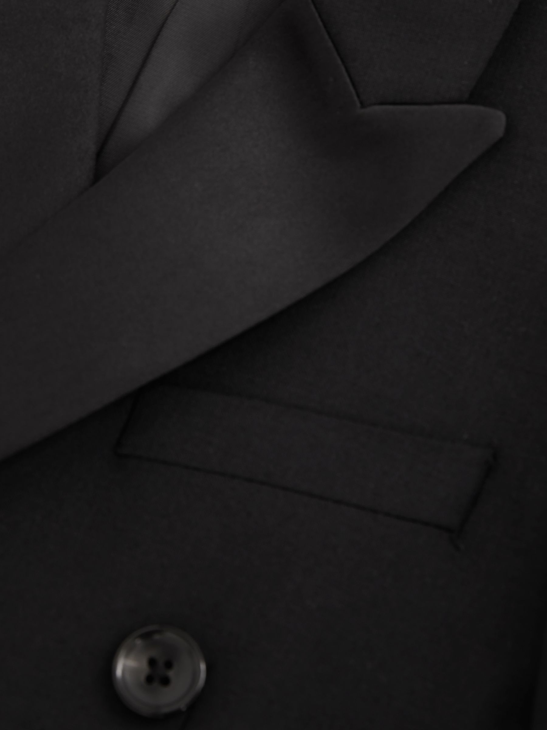 13-14 yrs Wool-Blend Double-Breasted Tuxedo Jacket in Black - Image 4 of 4