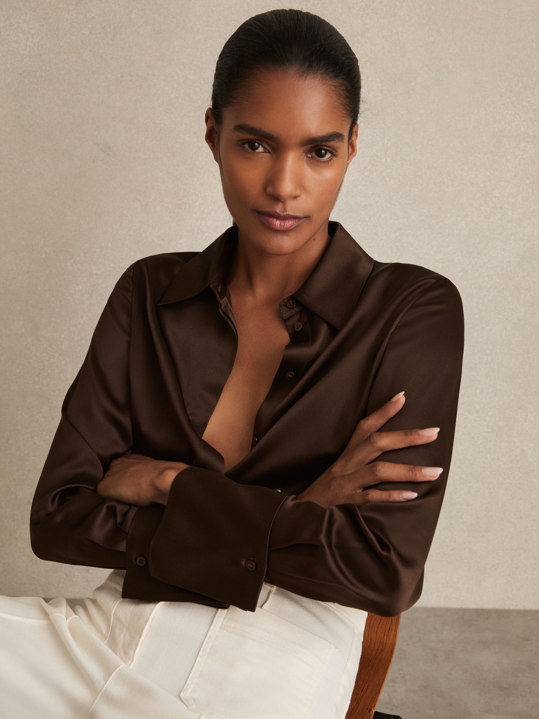terracota bridesmaid dresses The Shirt by Rochelle Behrens The Essentials Icon Shirt Brown / L main image 1