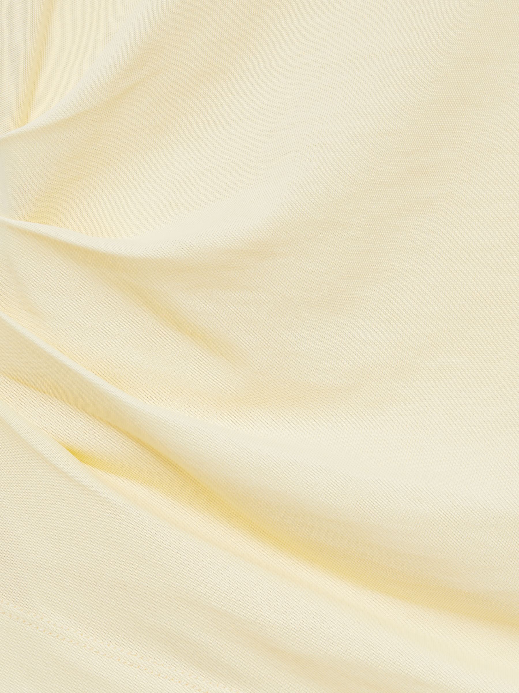 Shoulder-Pad Ruched Jersey Top in Buttermilk - Image 6 of 6