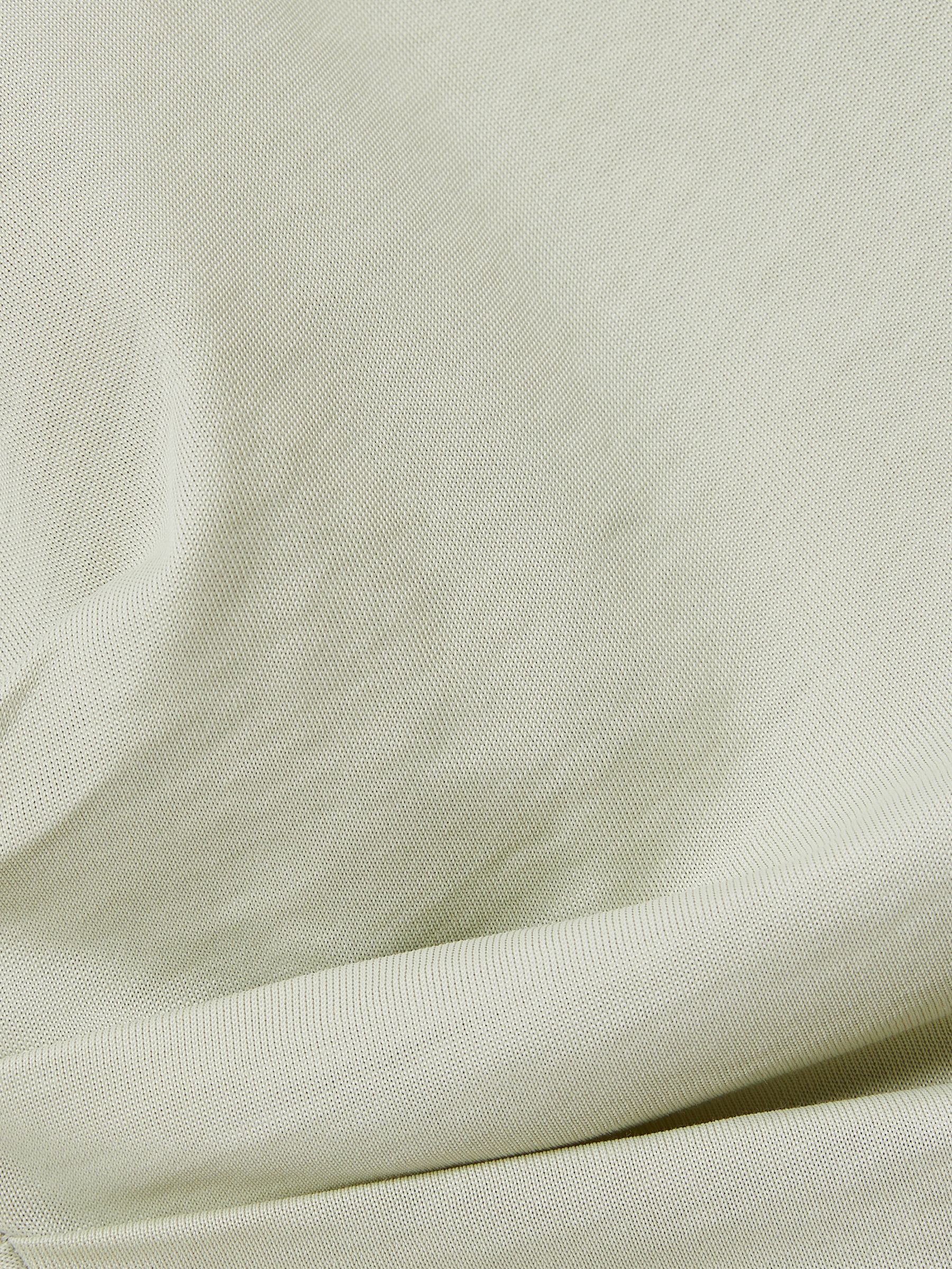 Shoulder-Pad Ruched Jersey Top in Sage - Image 6 of 6