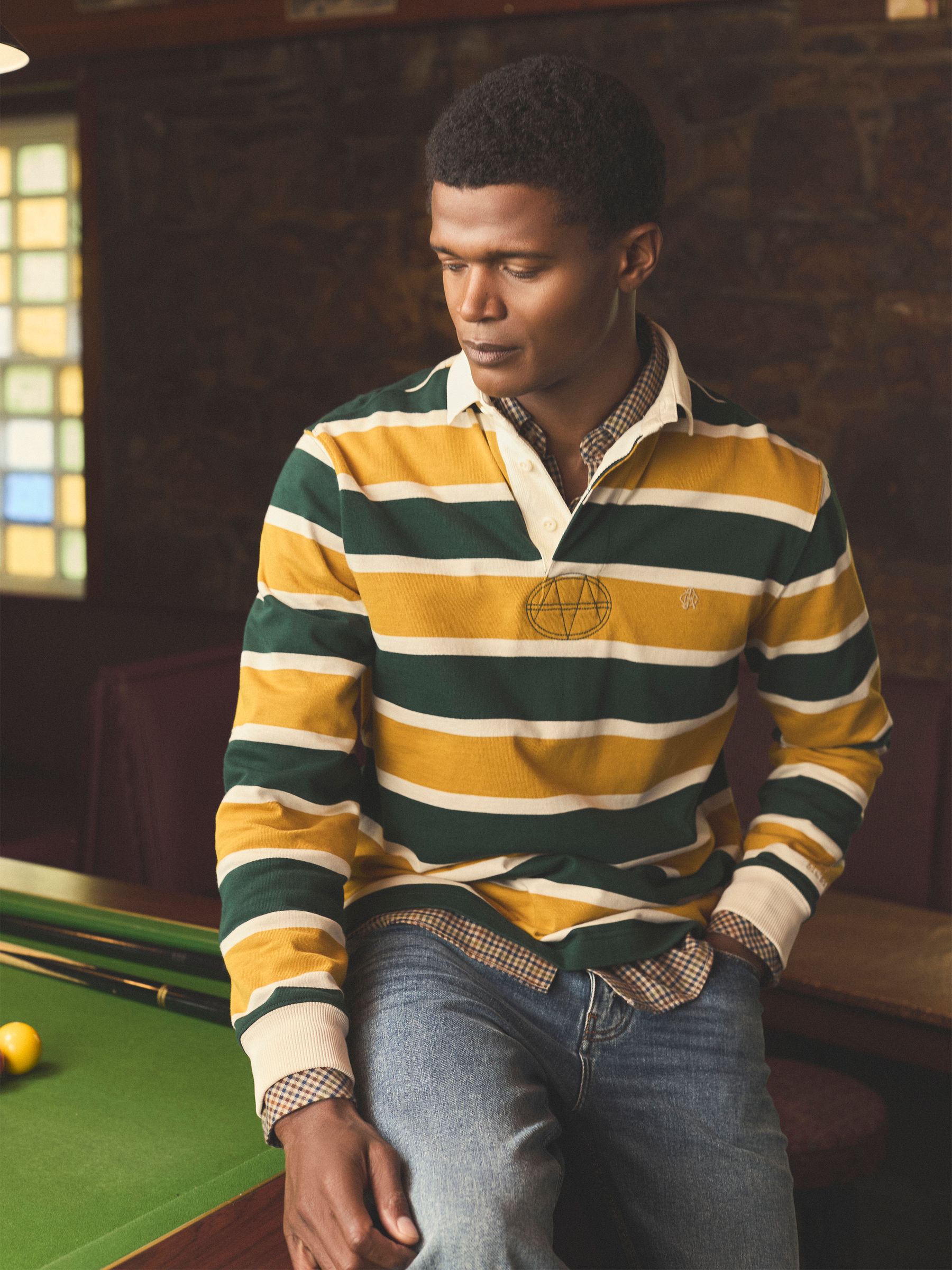 Rugby Club Green/Yellow Long Sleeve Shirt - Image 2 of 11 Rugby Club Green/Yellow Long Sleeve Shirt - Image 2 of 11