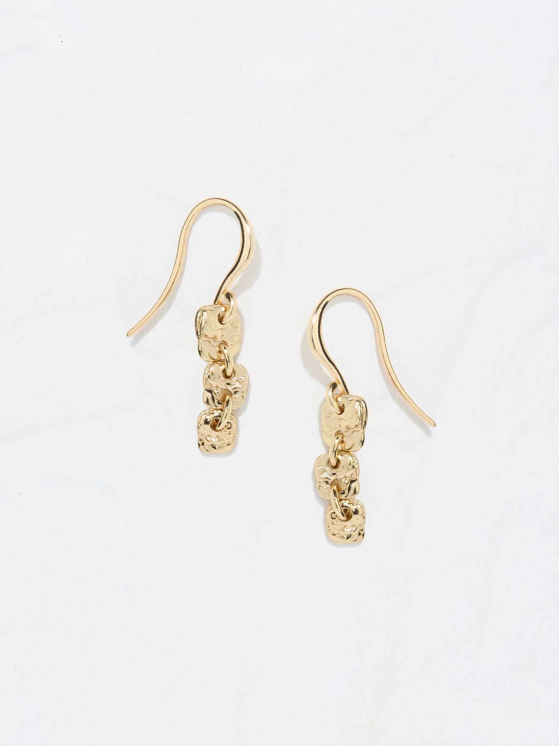 Gold Tone Triple Circle Drop Earrings - Image 1 of 2