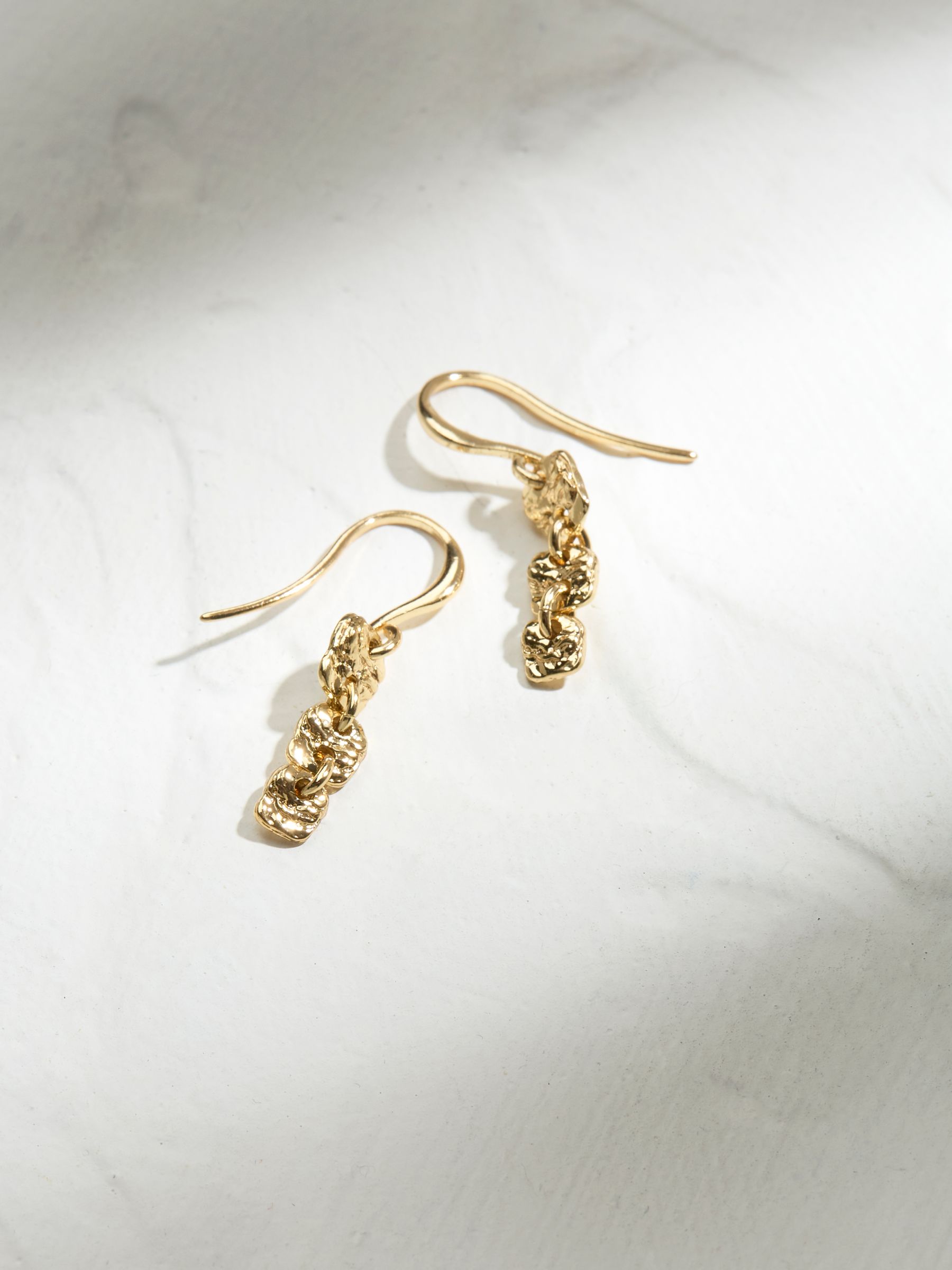 Gold Tone Triple Circle Drop Earrings - Image 2 of 2