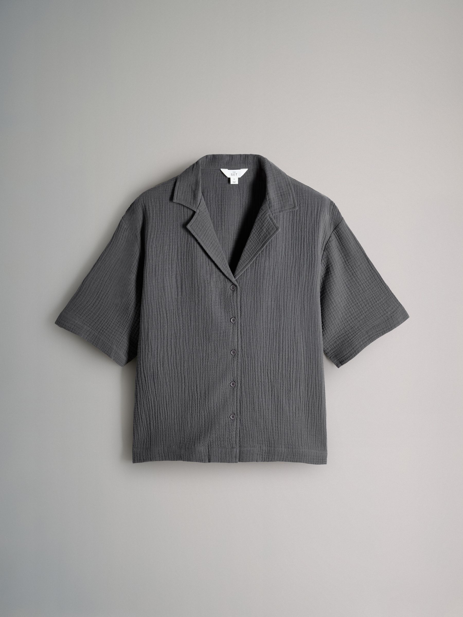 Charcoal Grey/Baby Pink Muslin Cloth Shortie Pyjamas Set 2 Pack - Image 5 of 9