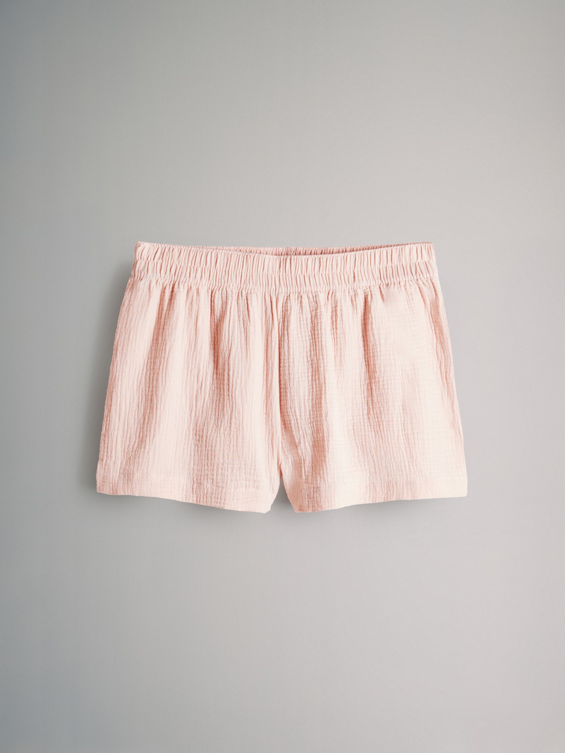 Charcoal Grey/Baby Pink Muslin Cloth Shortie Pyjamas Set 2 Pack - Image 8 of 9