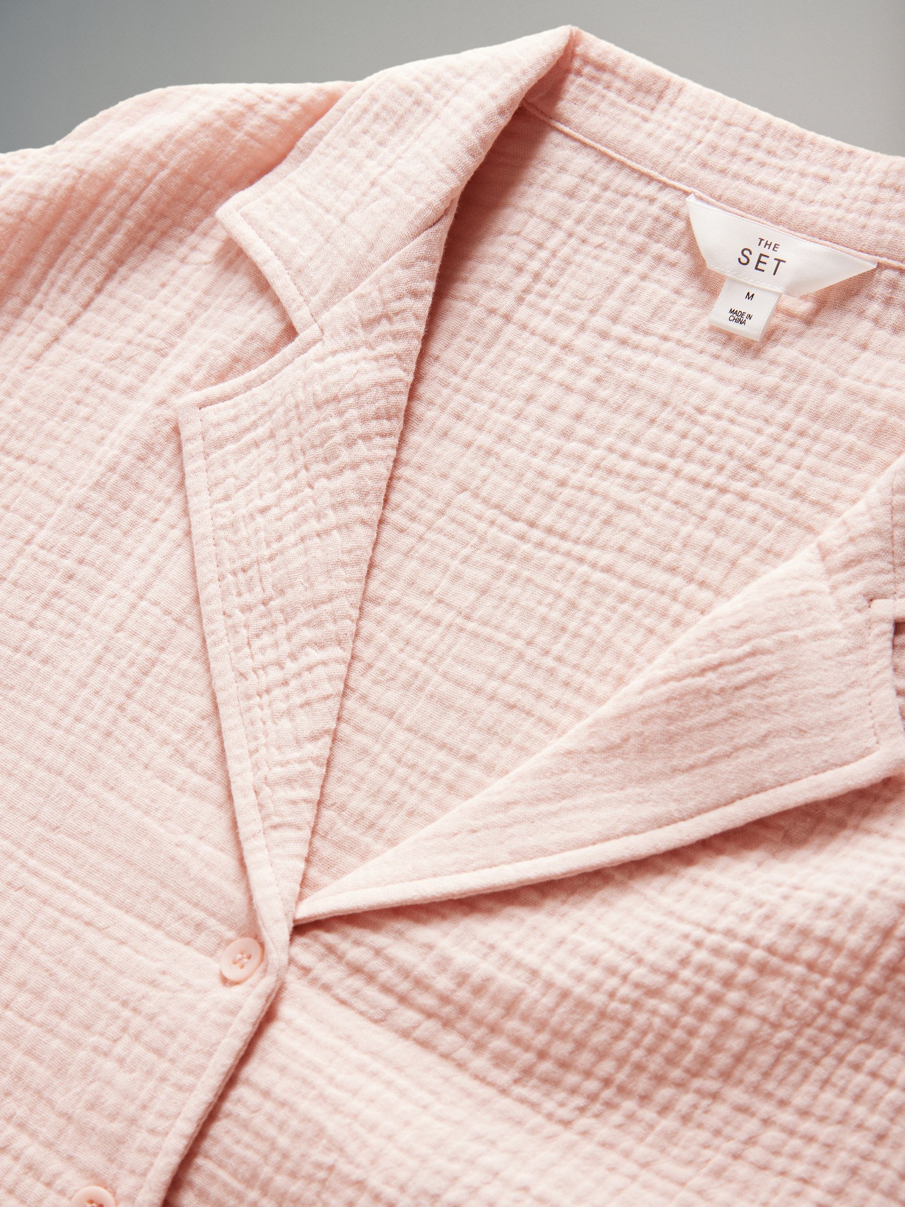 Charcoal Grey/Baby Pink Muslin Cloth Shortie Pyjamas Set 2 Pack - Image 9 of 9