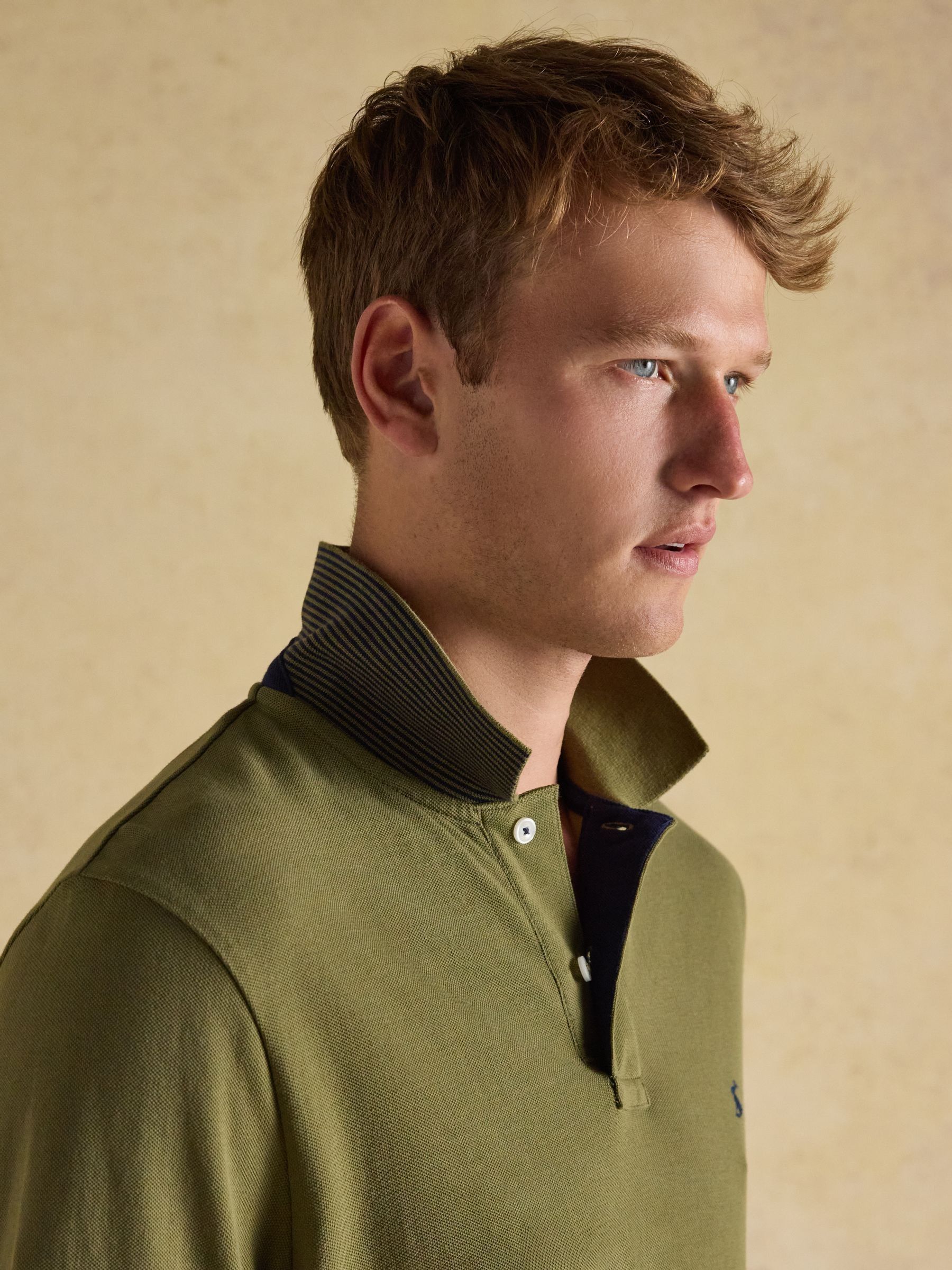 Woody Khaki Green Cotton Pique Polo Shirt - Image 3 of 8