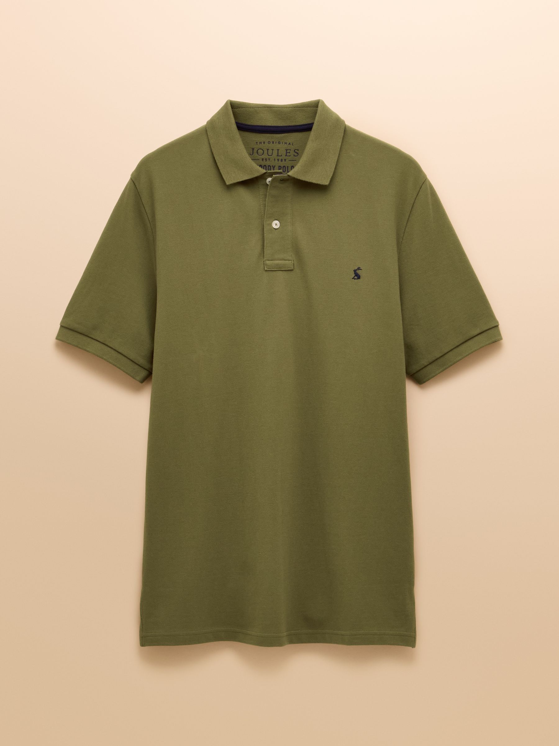 Woody Khaki Green Cotton Pique Polo Shirt - Image 8 of 8 Woody Khaki Green Cotton Pique Polo Shirt - Image 8 of 8