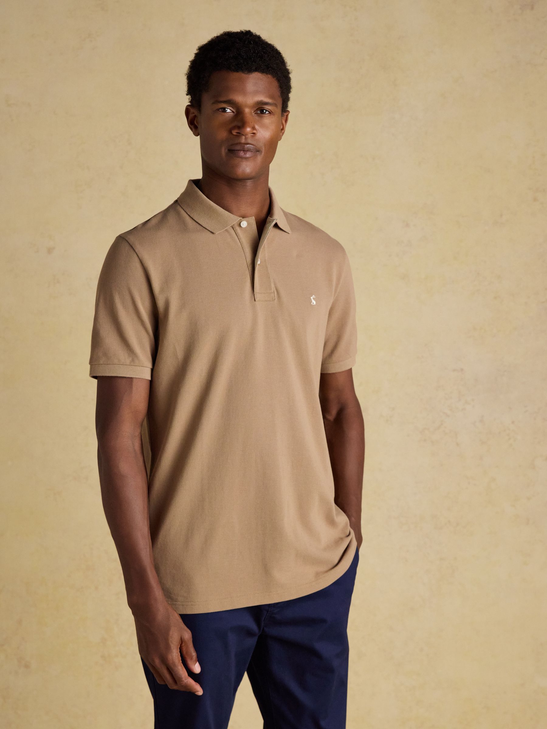 Woody Light Brown Cotton Pique Polo Shirt - Image 1 of 9