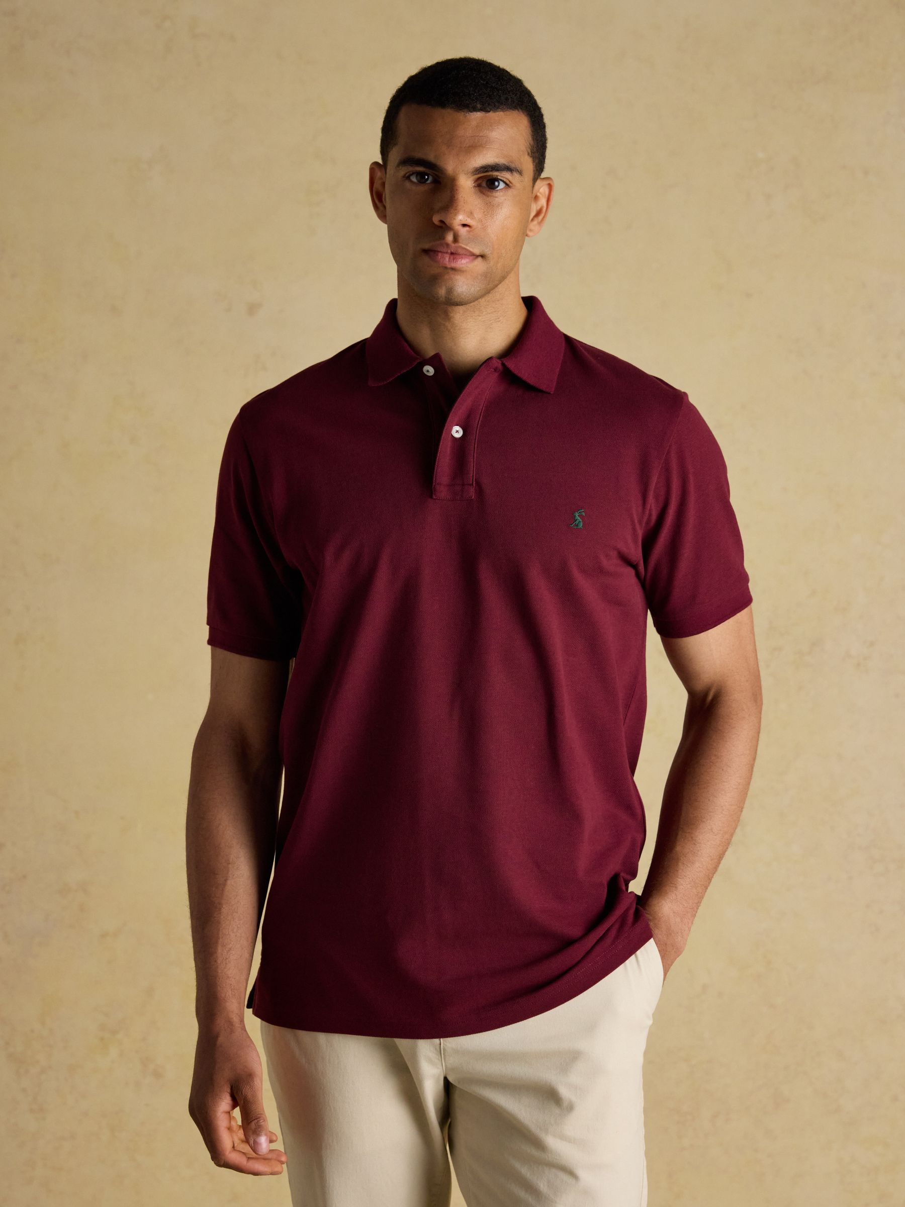 Woody Burgundy Red Cotton Pique Polo Shirt - Image 1 of 8