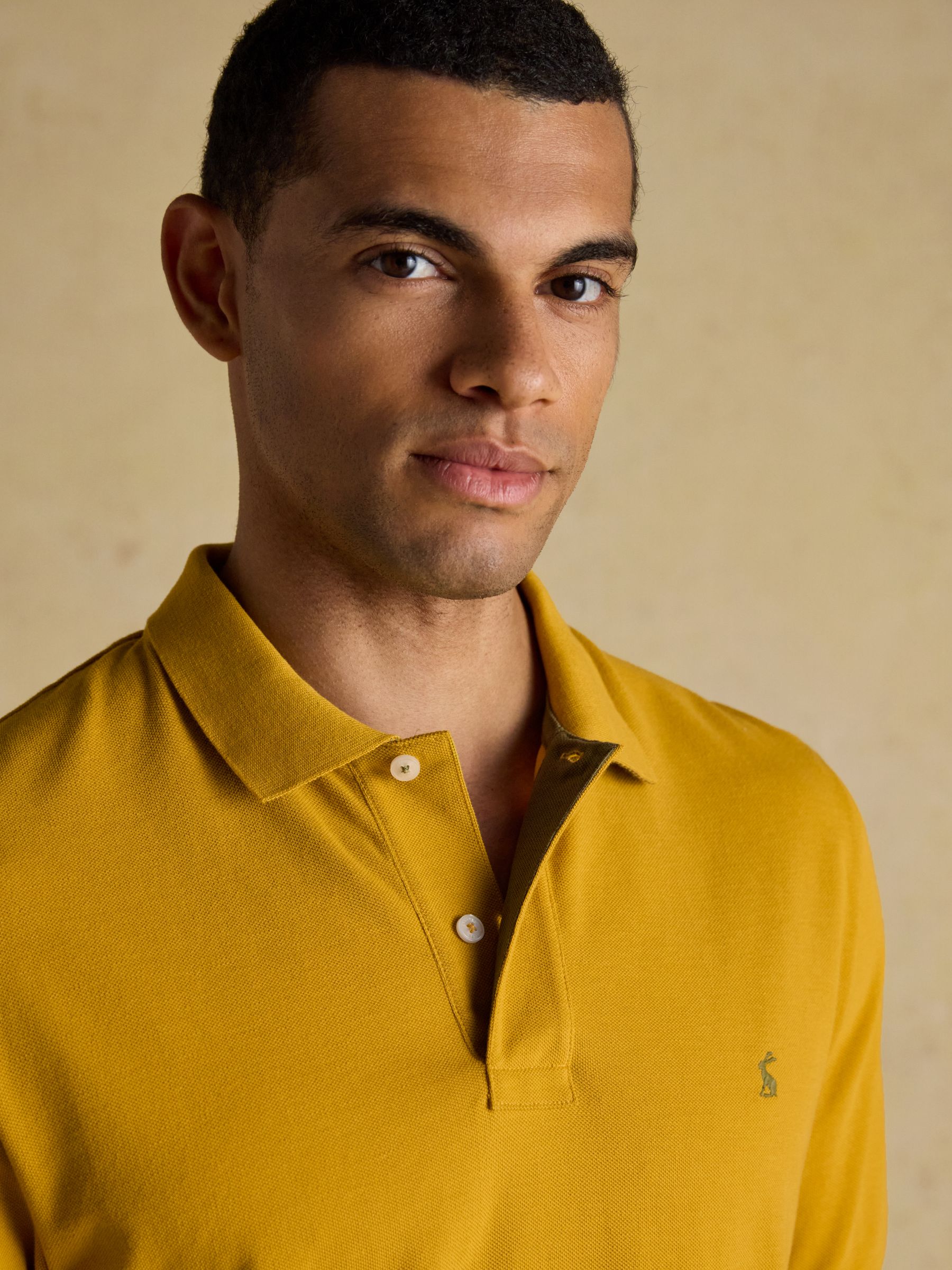 Woody Mustard Yellow Cotton Pique Polo Shirt - Image 4 of 6