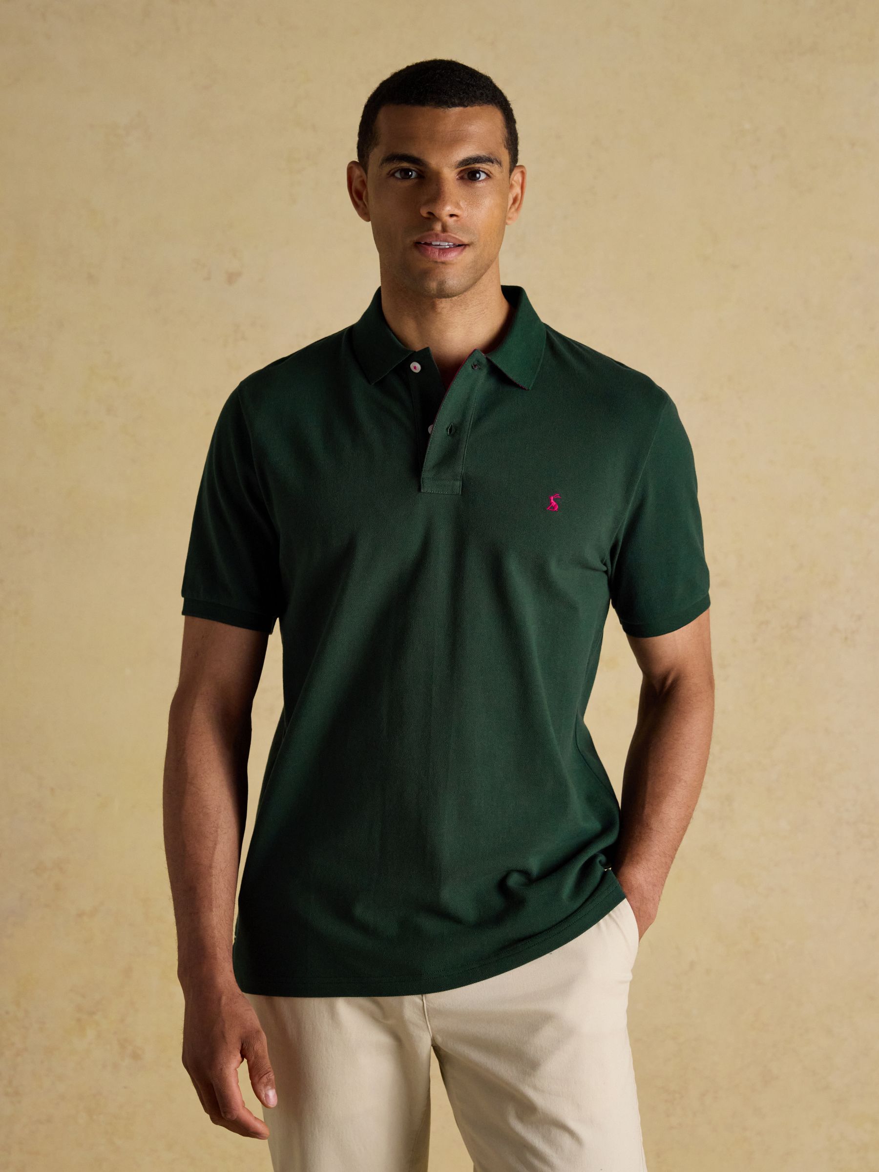 Woody Dark Green Cotton Pique Polo Shirt - Image 1 of 9