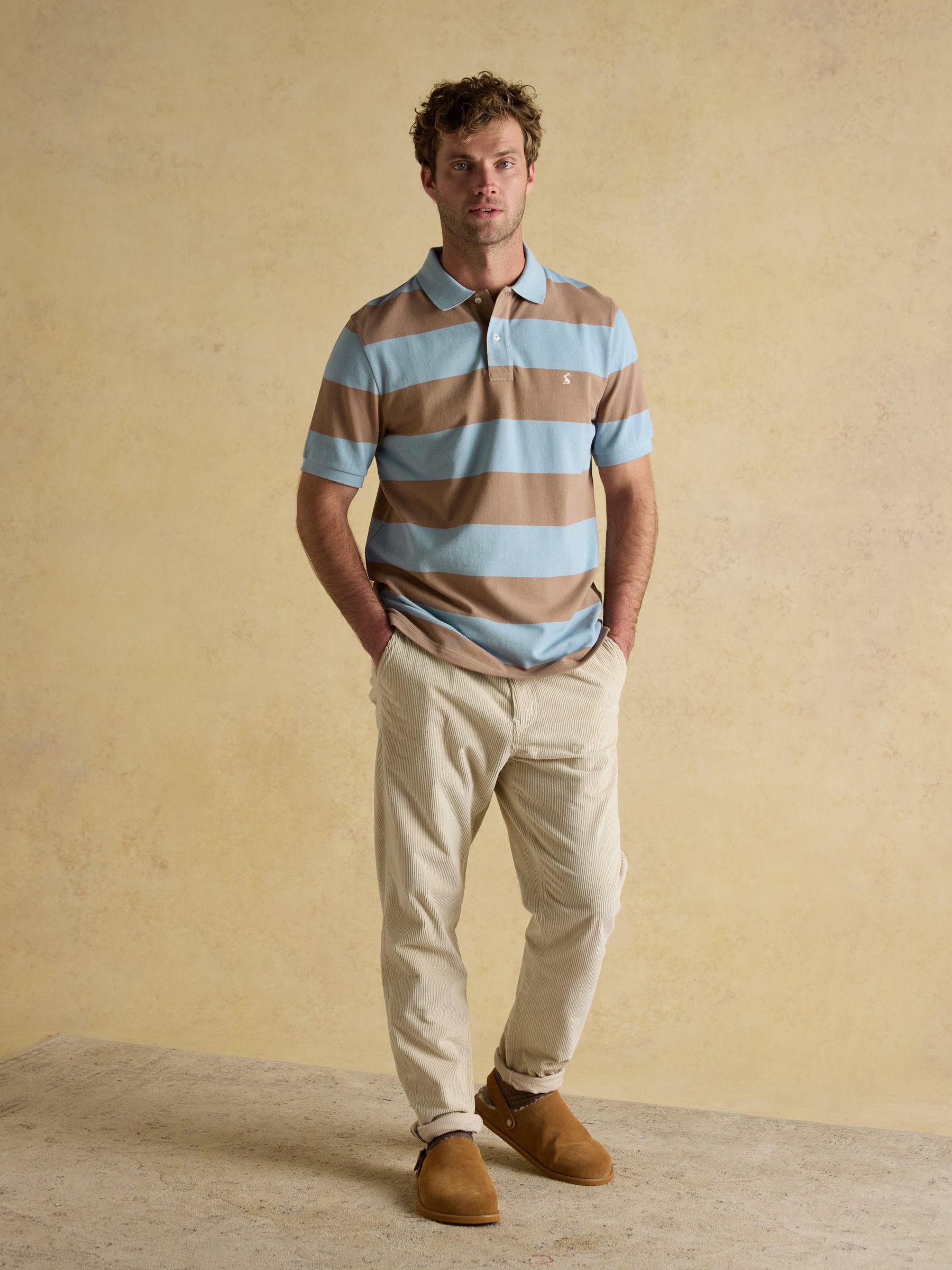 Woody Blue & Brown Cotton Pique Polo Shirt - Image 3 of 8