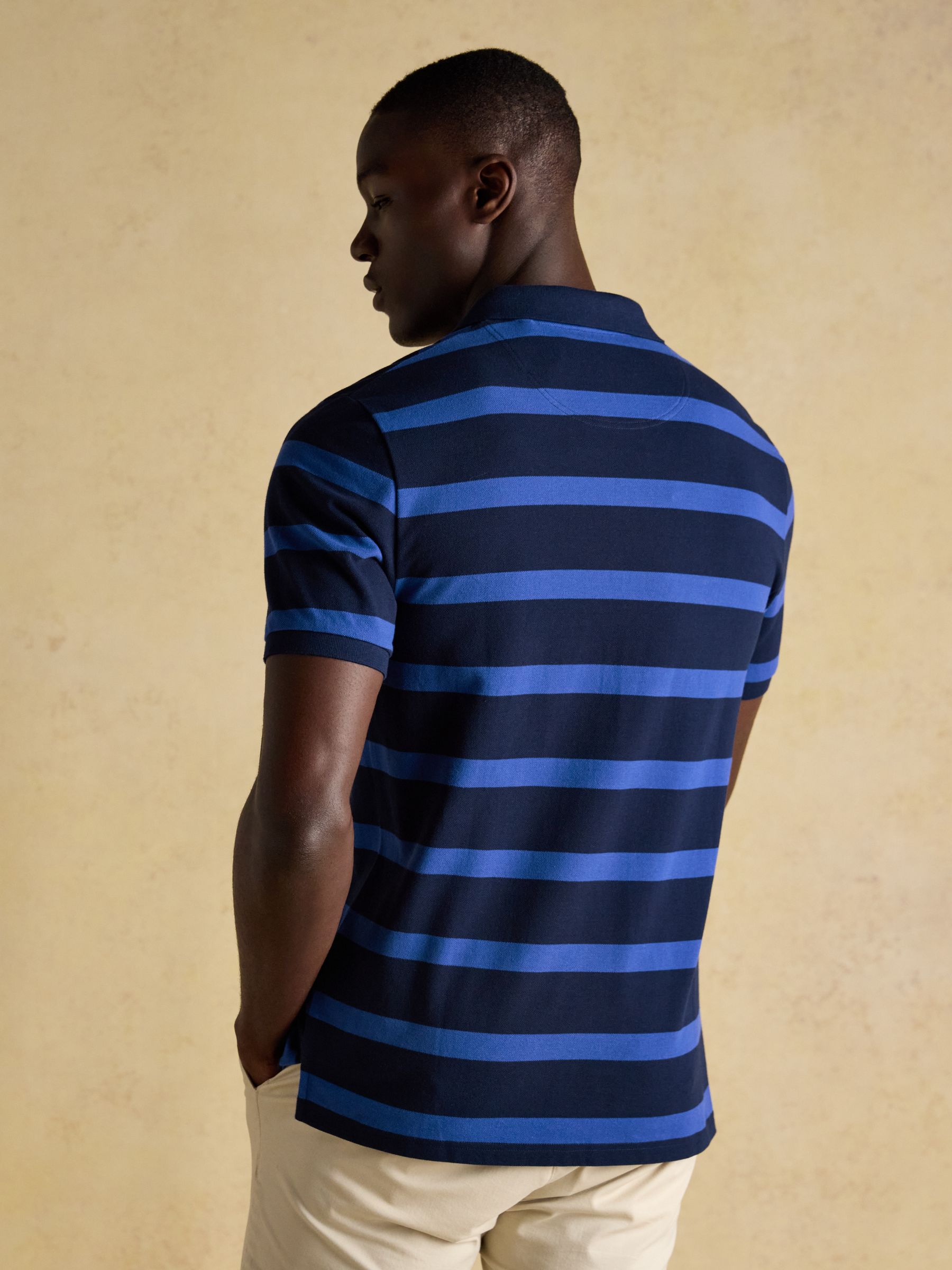 Woody Blue & Navy Cotton Pique Polo Shirt - Image 2 of 12