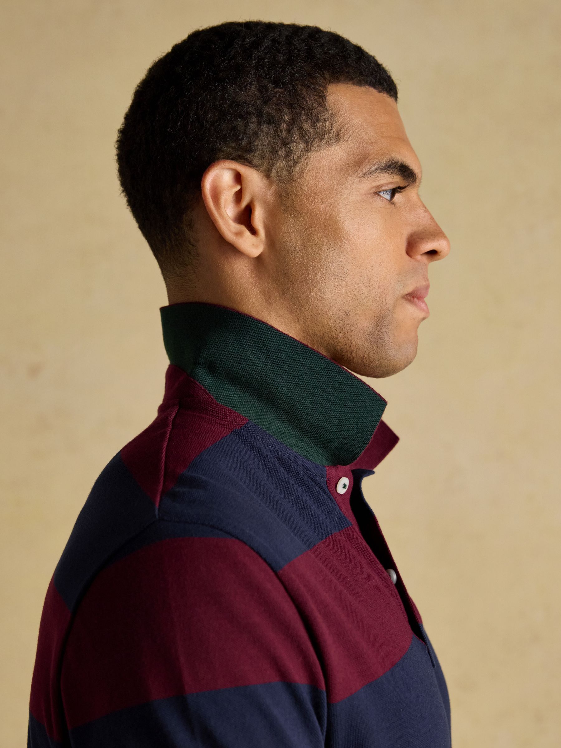 Woody Navy & Burgundy Cotton Pique Polo Shirt - Image 5 of 8
