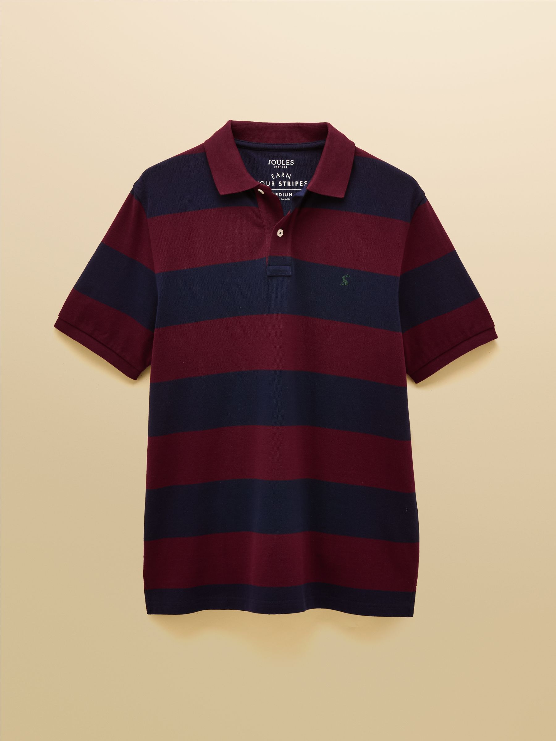 Woody Navy & Burgundy Cotton Pique Polo Shirt - Image 8 of 8