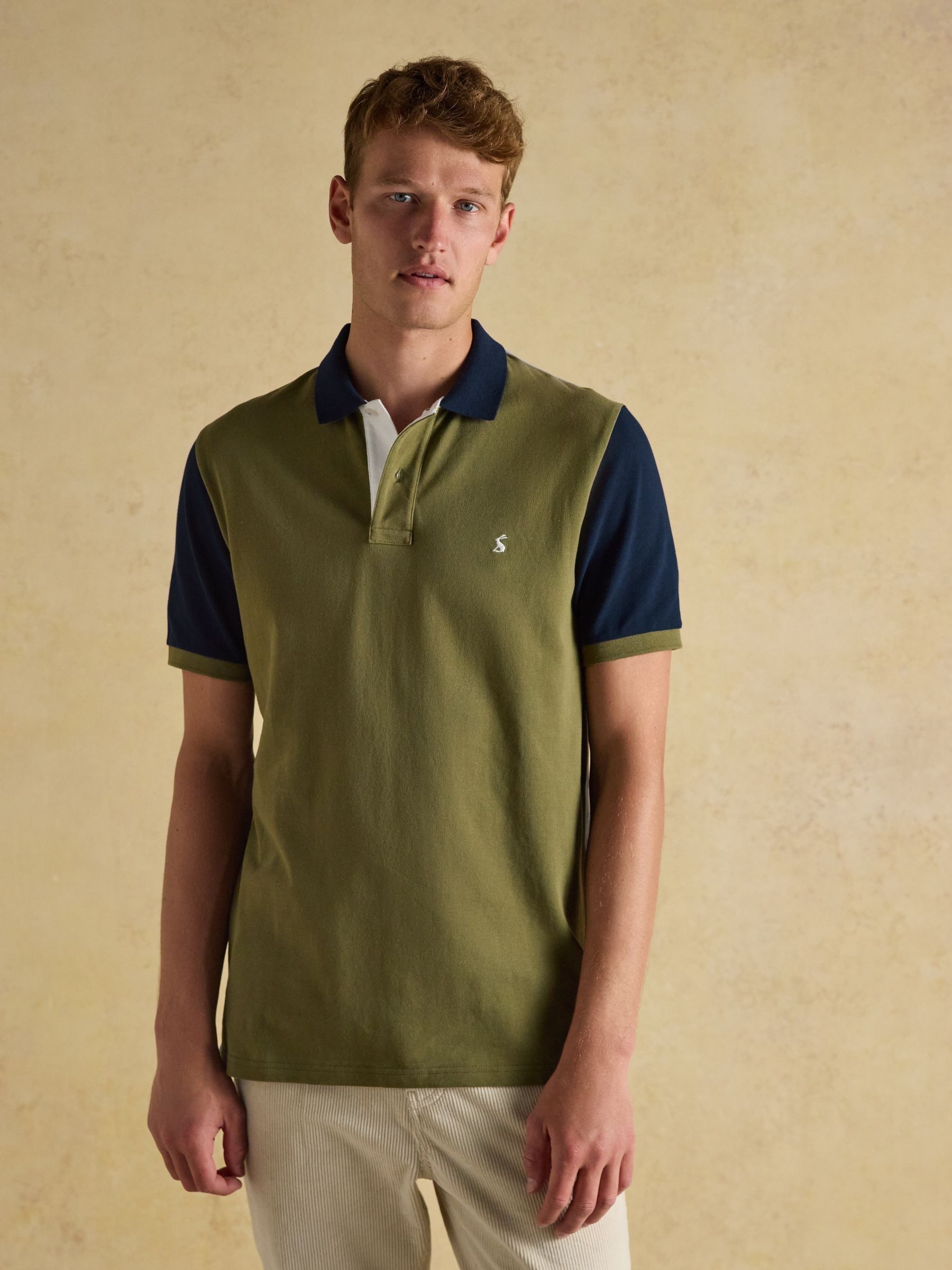 Woody Blue/Green Cotton Pique Polo Shirt - Image 1 of 8