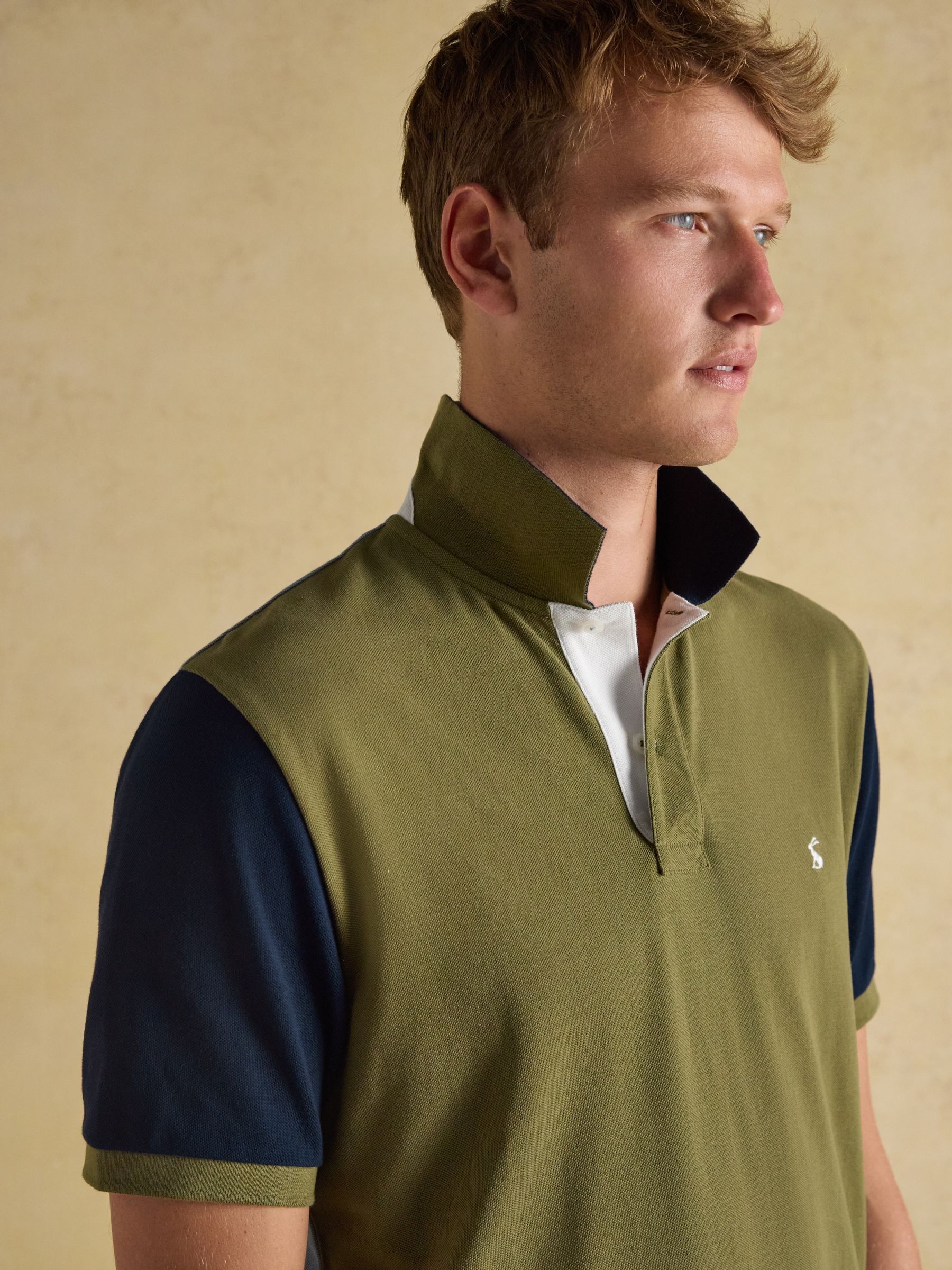 Woody Blue/Green Cotton Pique Polo Shirt - Image 5 of 8