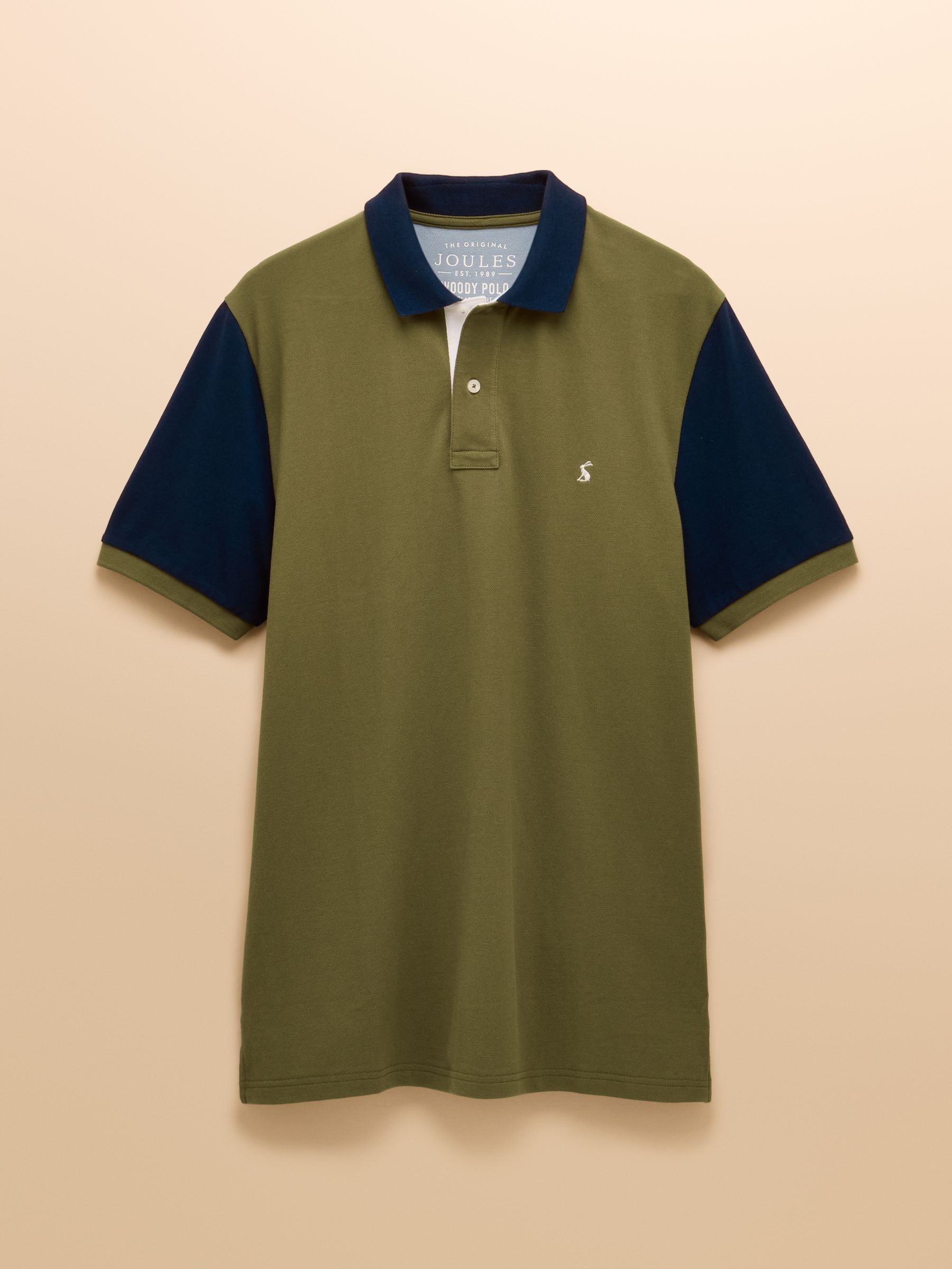 Woody Blue/Green Cotton Pique Polo Shirt - Image 8 of 8 Woody Blue/Green Cotton Pique Polo Shirt - Image 8 of 8