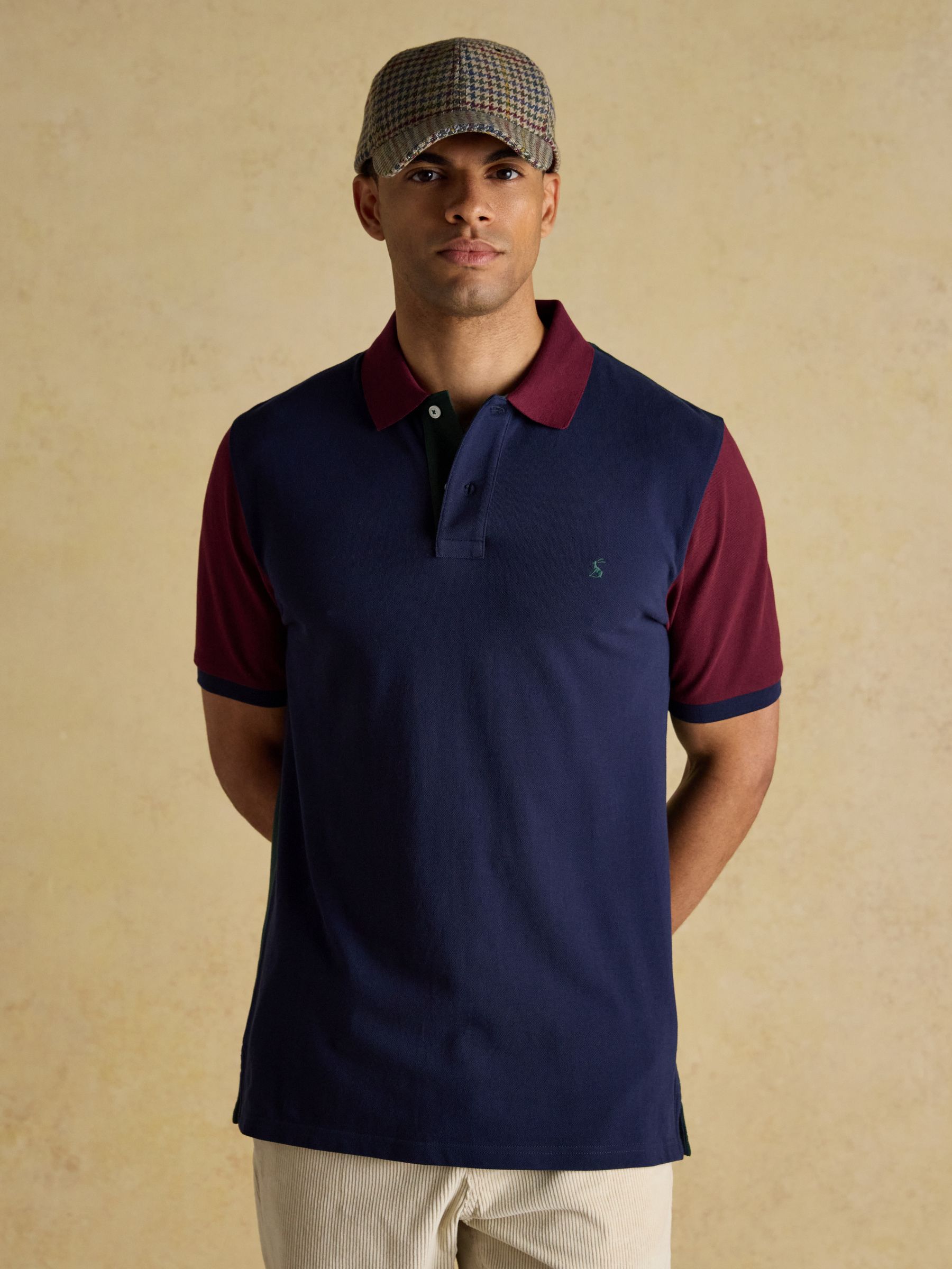 Woody Green & Navy Cotton Pique Polo Shirt - Image 1 of 8