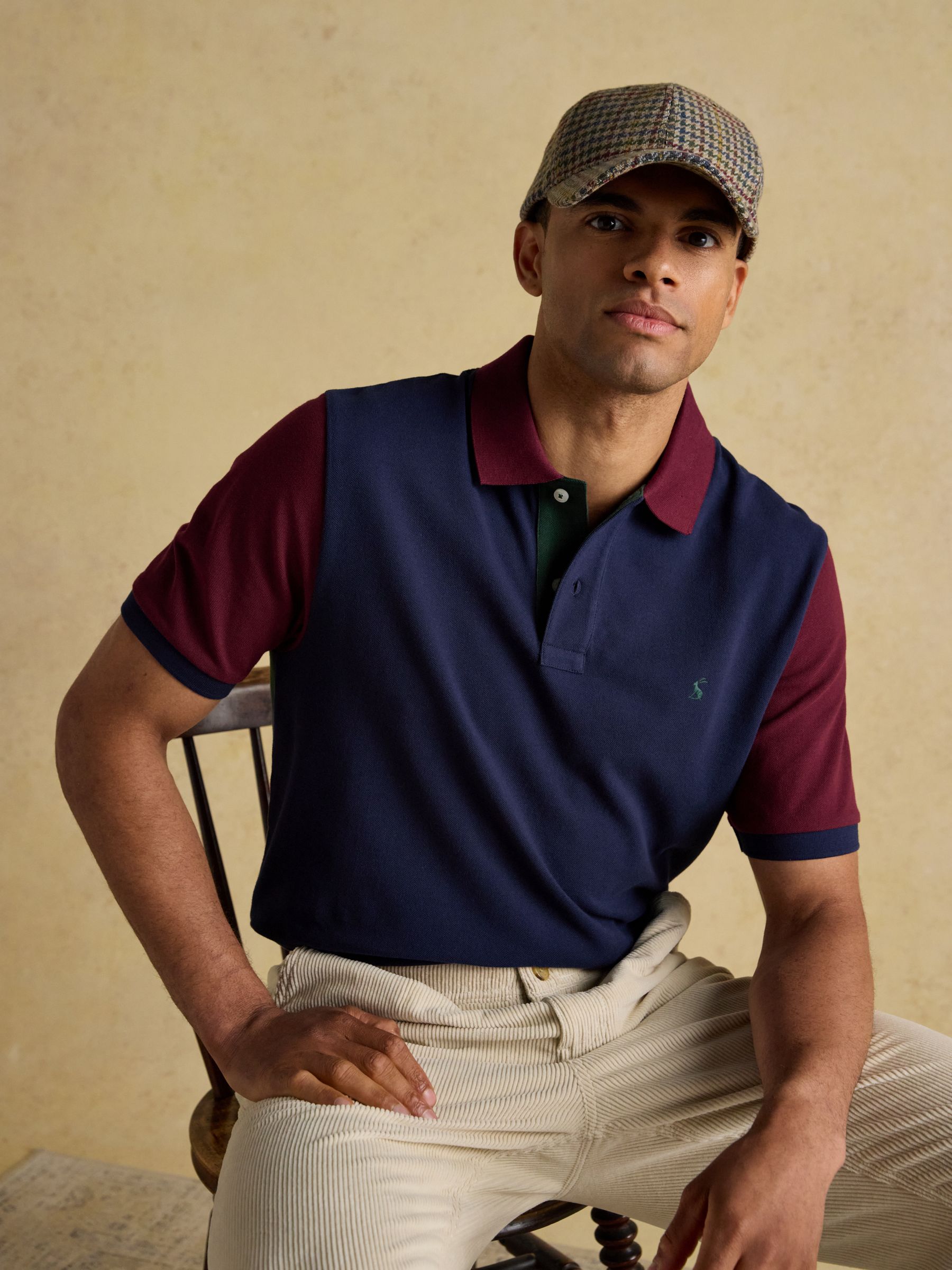 Woody Green & Navy Cotton Pique Polo Shirt - Image 3 of 8