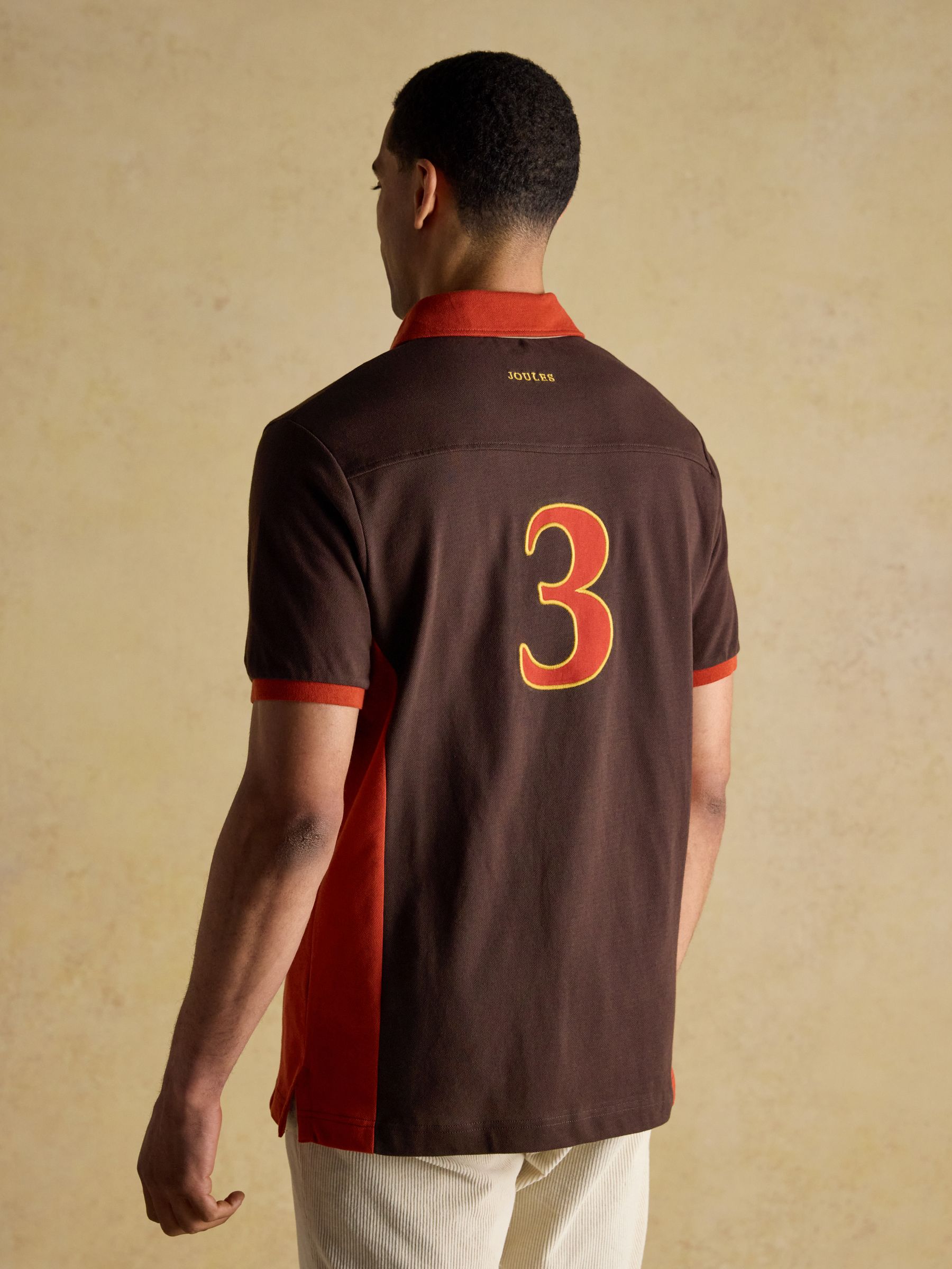 Embellished Brown & Orange Classic Fit Cotton Polo Shirt - Image 2 of 10