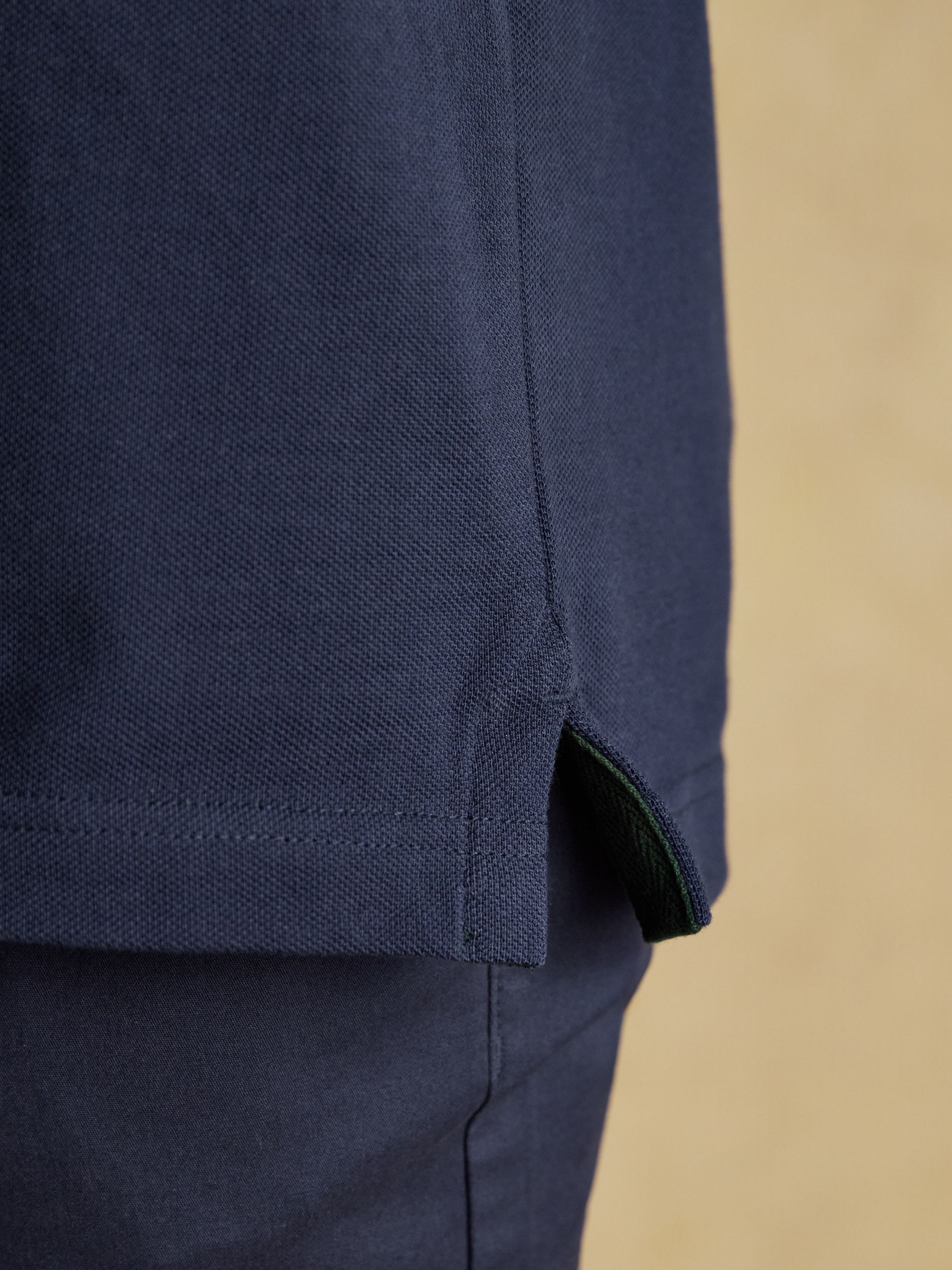 Harlequin Green/Navy Classic Fit Cotton Polo Shirt - Image 7 of 8