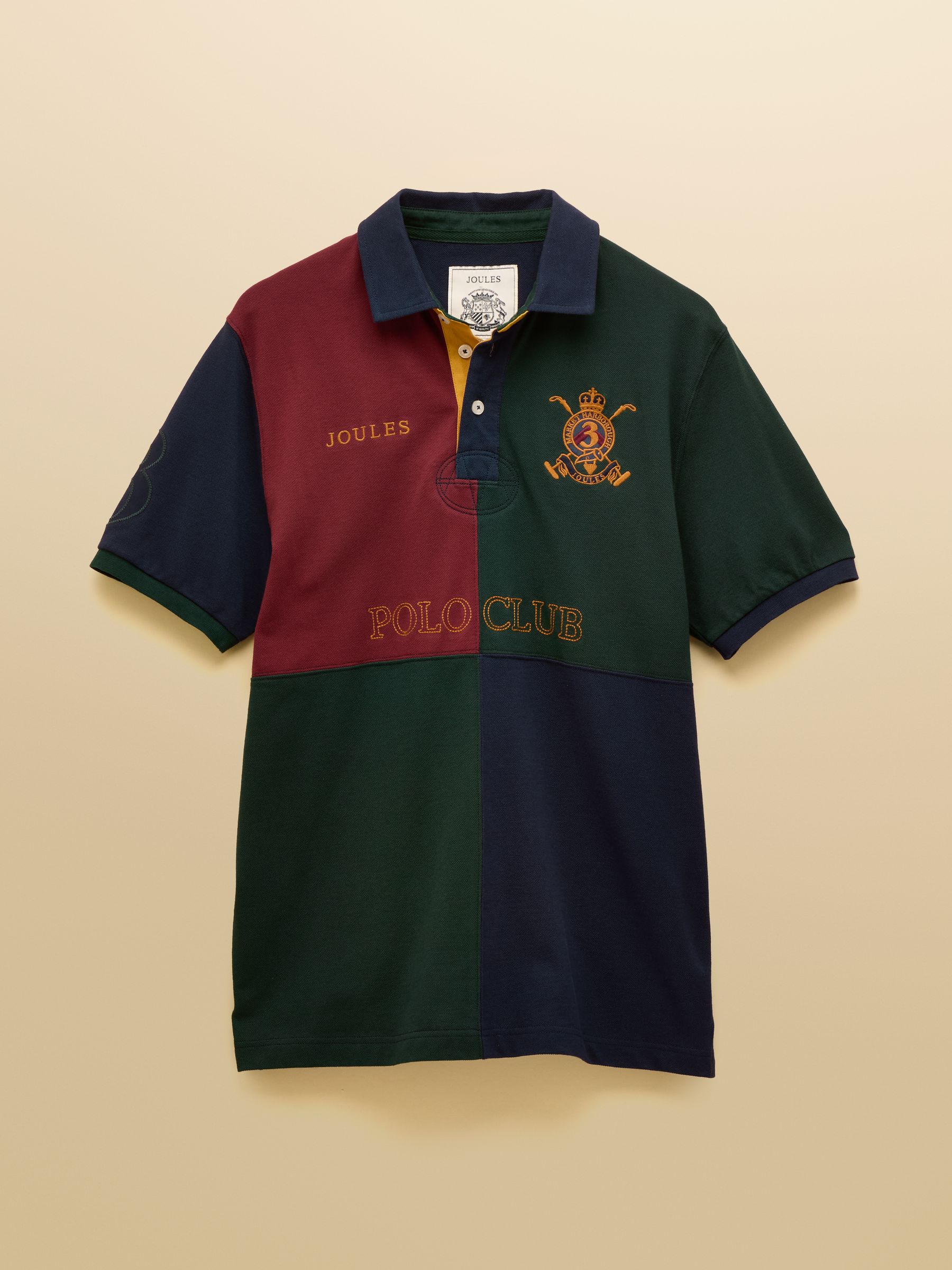 Harlequin Green/Navy Classic Fit Cotton Polo Shirt - Image 8 of 8