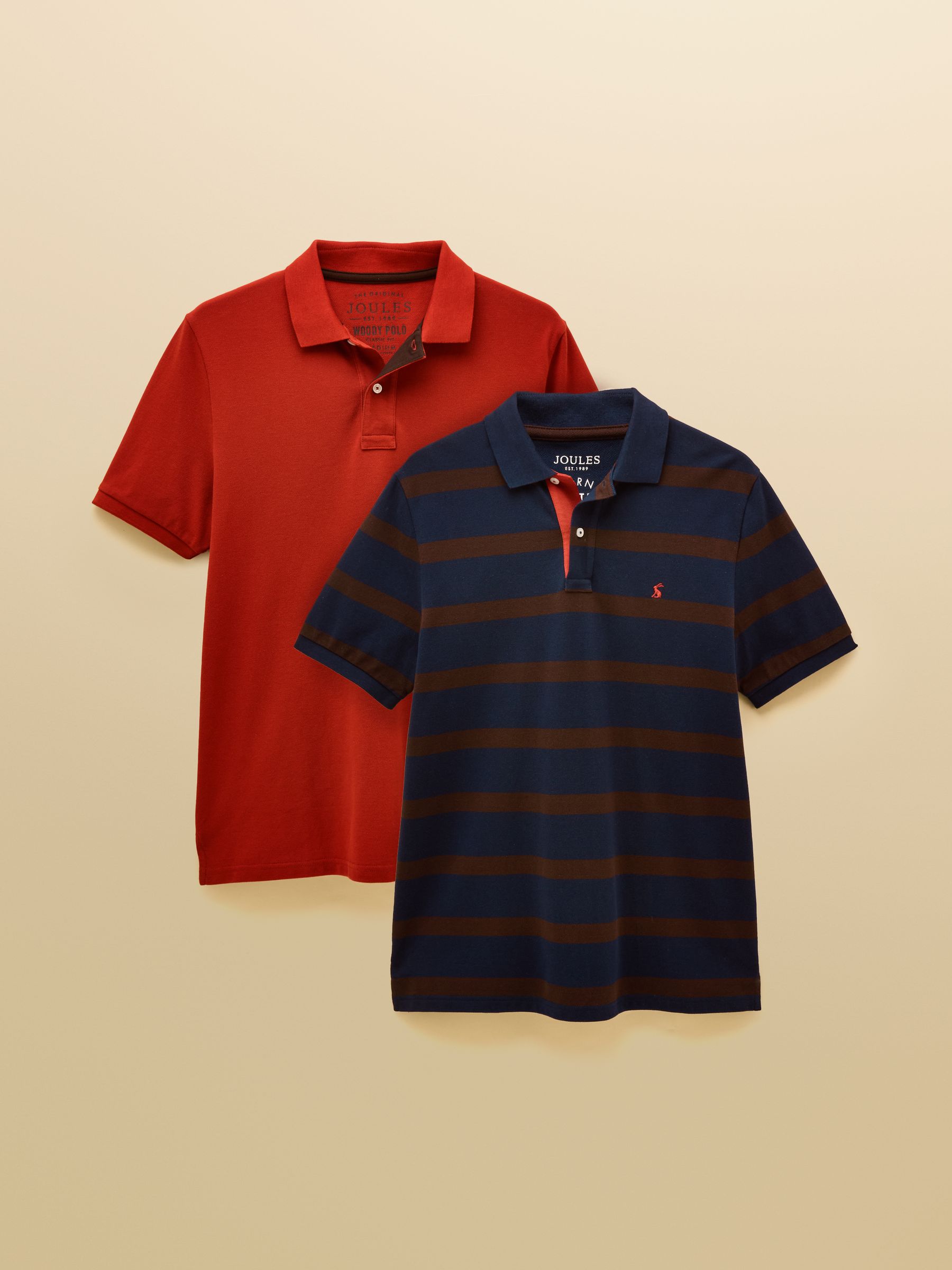 Woody Orange & Brown Stripe Polo Shirts 2 Pack - Image 1 of 7