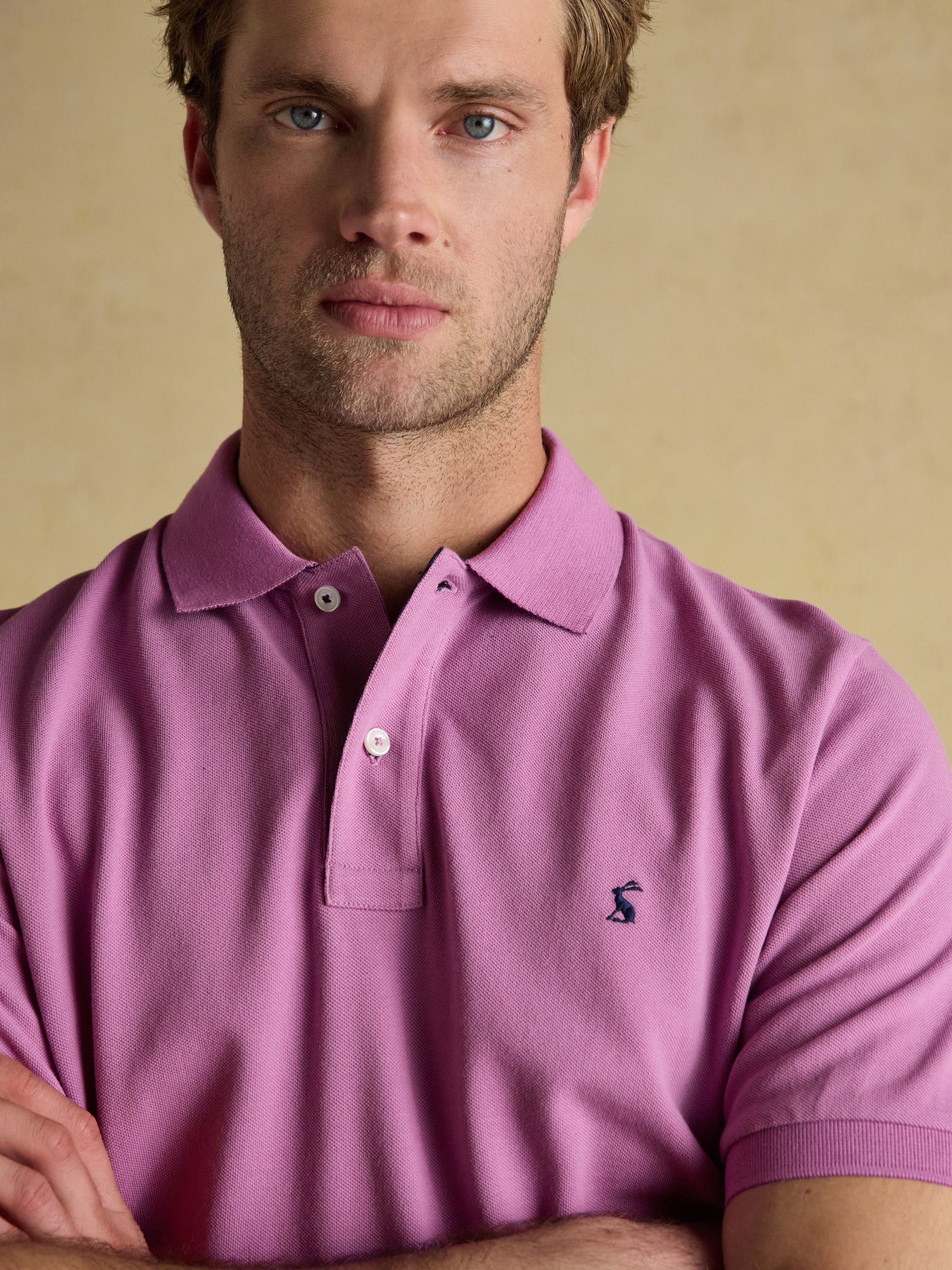 Woody Polo Shirts Lilac/Khaki/Blue & Brown Stripe 3 Pack - Image 10 of 10