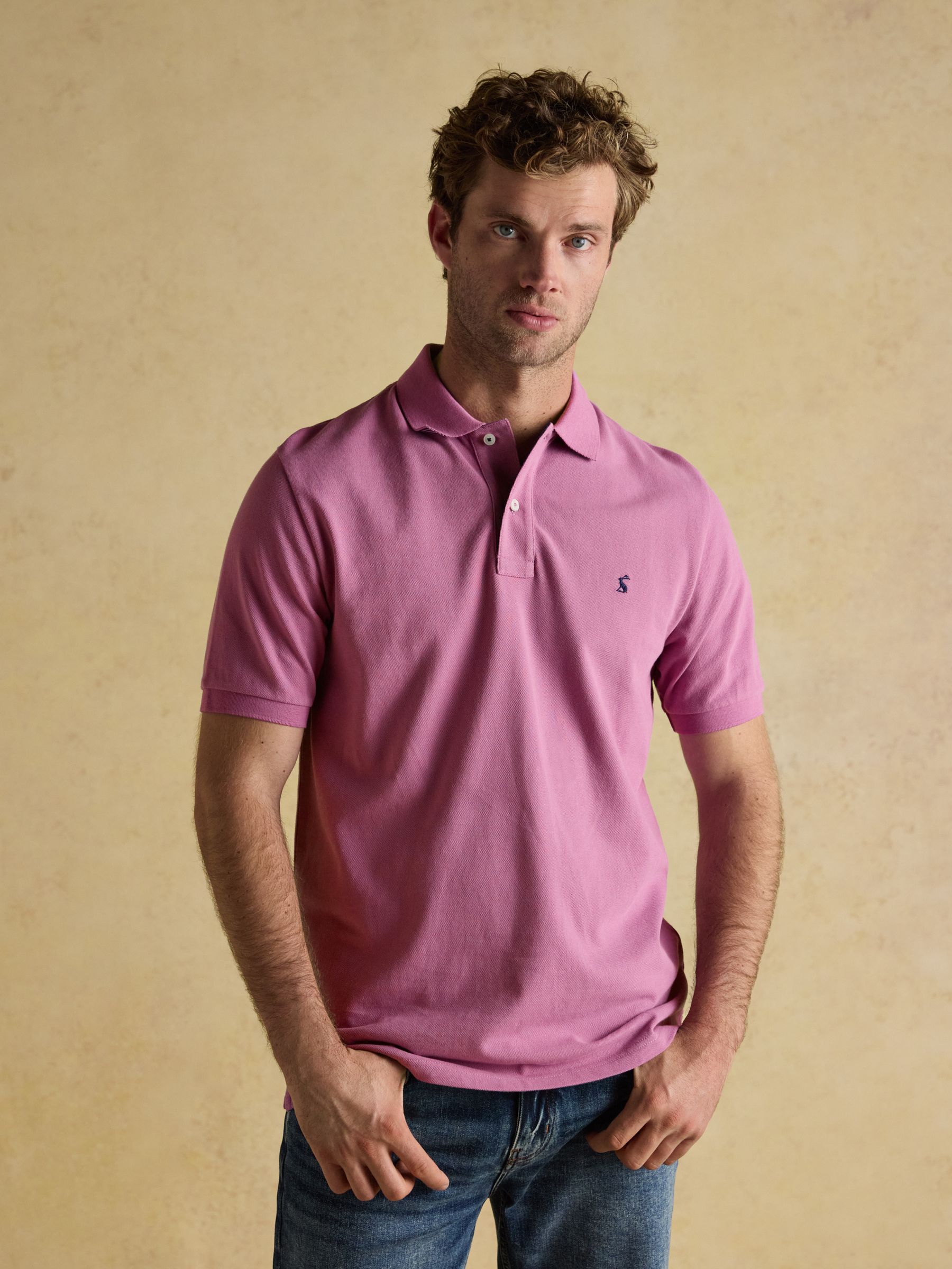 Woody Polo Shirts Lilac/Khaki/Blue & Brown Stripe 3 Pack - Image 3 of 10