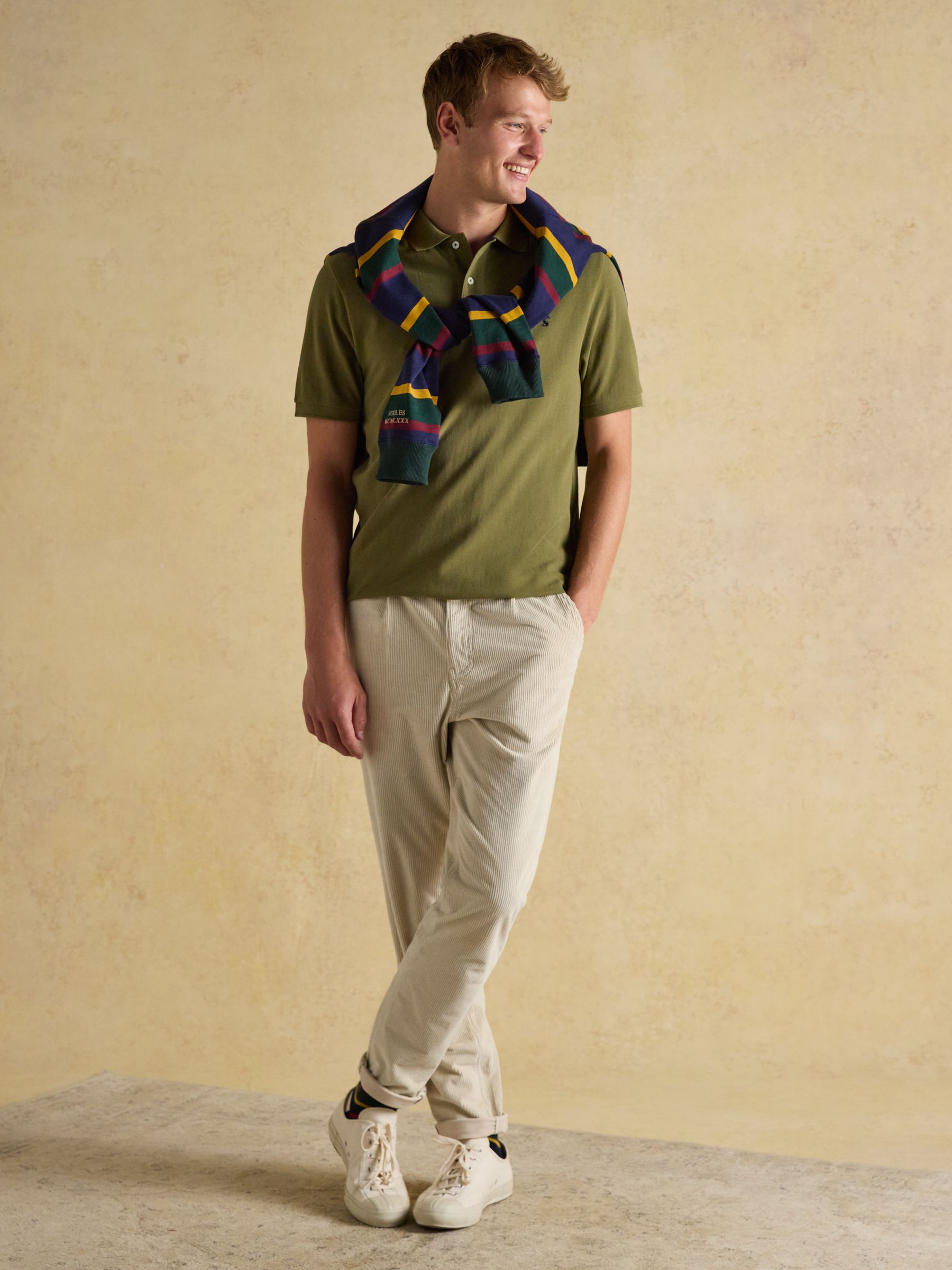 Woody Polo Shirts Lilac/Khaki/Blue & Brown Stripe 3 Pack - Image 6 of 10