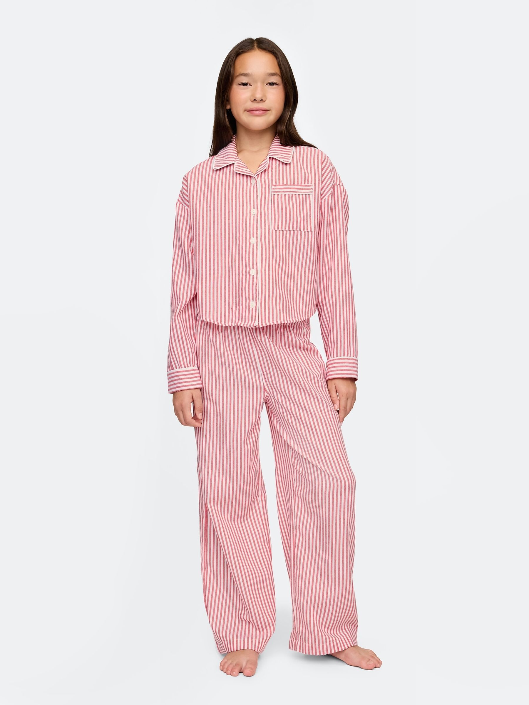 Red Matching Family Kids Christmas Stripe Pyjamas (6-13yrs) - Image 1 of 1