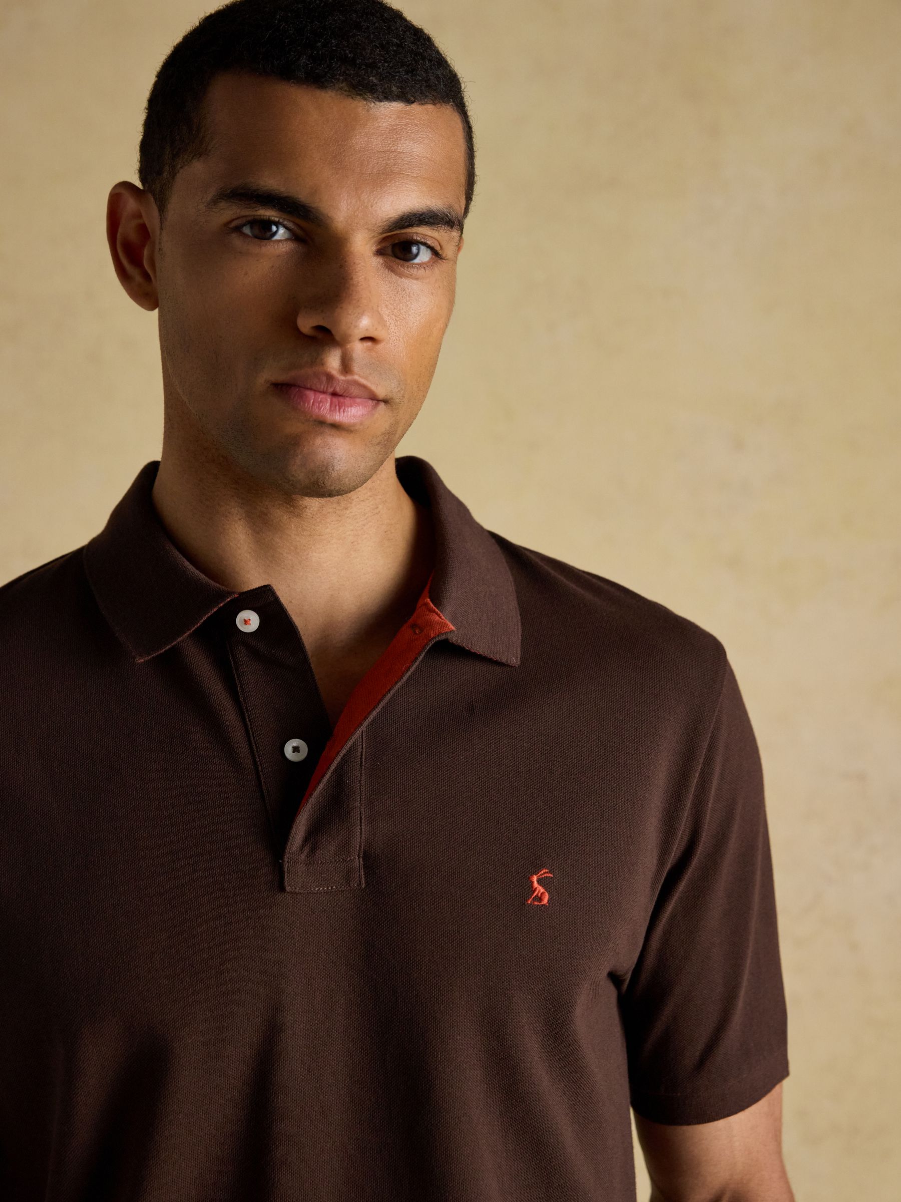Woody Brown Cotton Pique Polo Shirt - Image 3 of 8